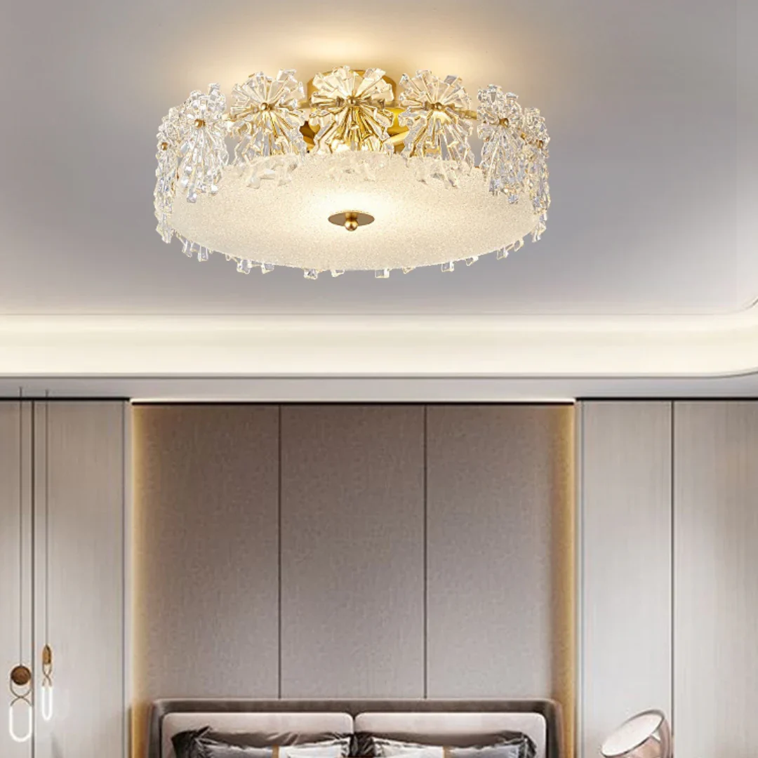 Snowflake Round Glass Ceiling Lamp - Image 6