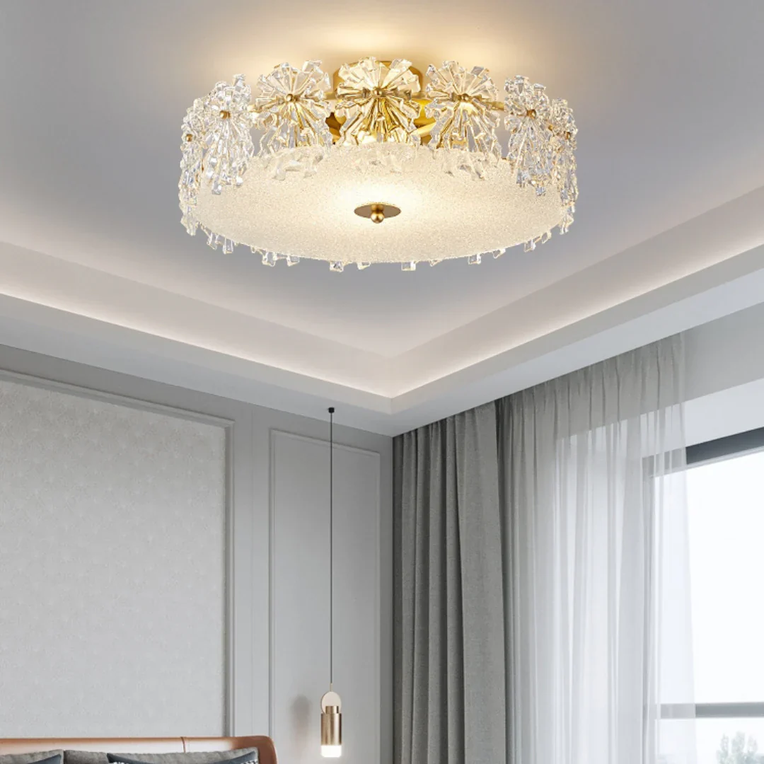 Snowflake Round Glass Ceiling Lamp - Image 7