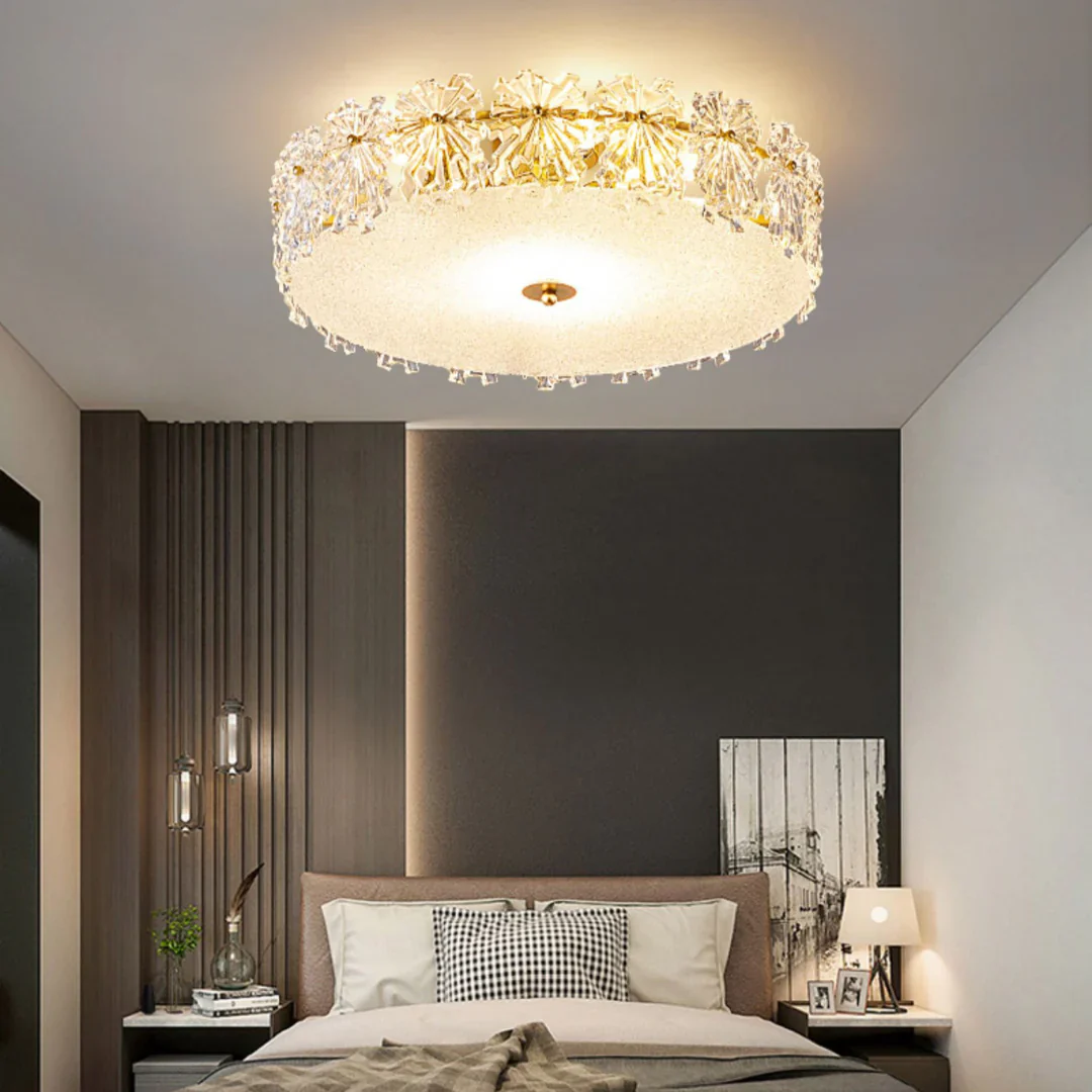Snowflake Round Glass Ceiling Lamp - Image 8