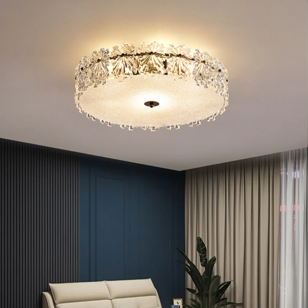 Snowflake Round Glass Ceiling Lamp - Image 9