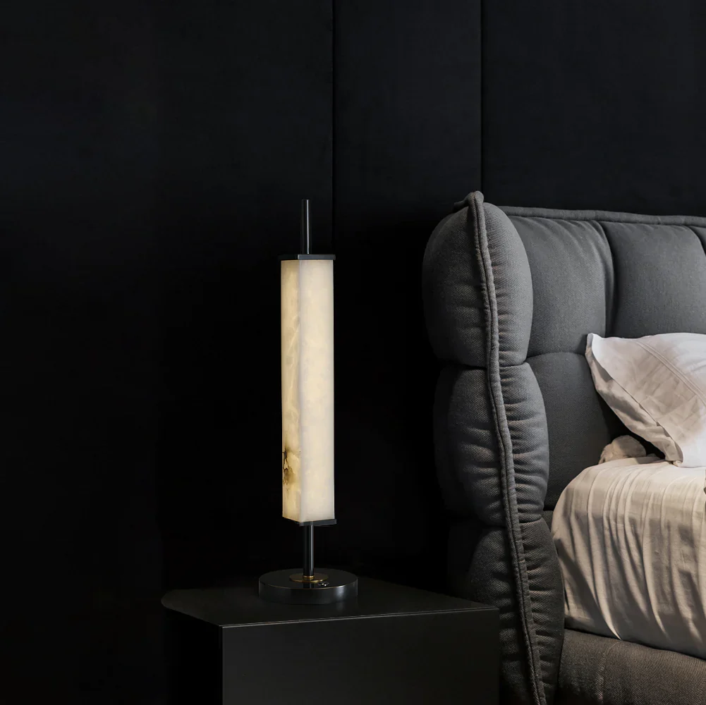 Spere Cuboid Alabaster Table Lamp - Image 8