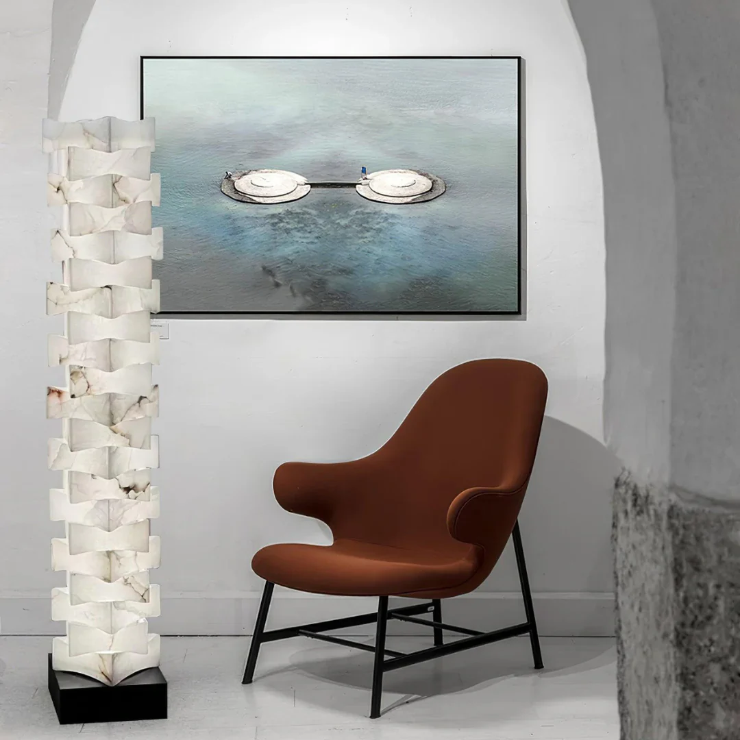 Stacked Alabaster Squares Floor Lamp - Image 14
