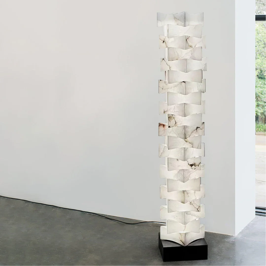Stacked Alabaster Squares Floor Lamp - Image 16