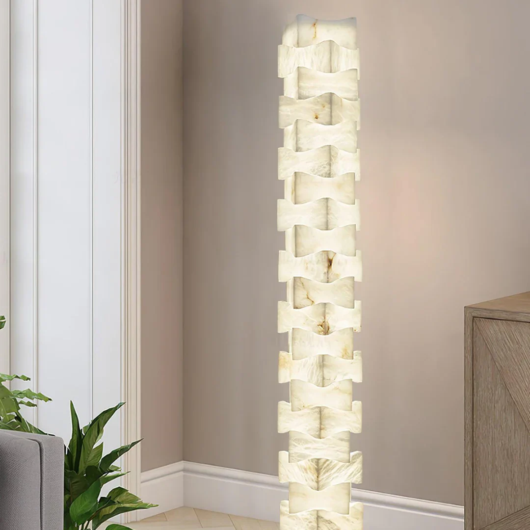 Stacked Alabaster Squares Floor Lamp - Image 17