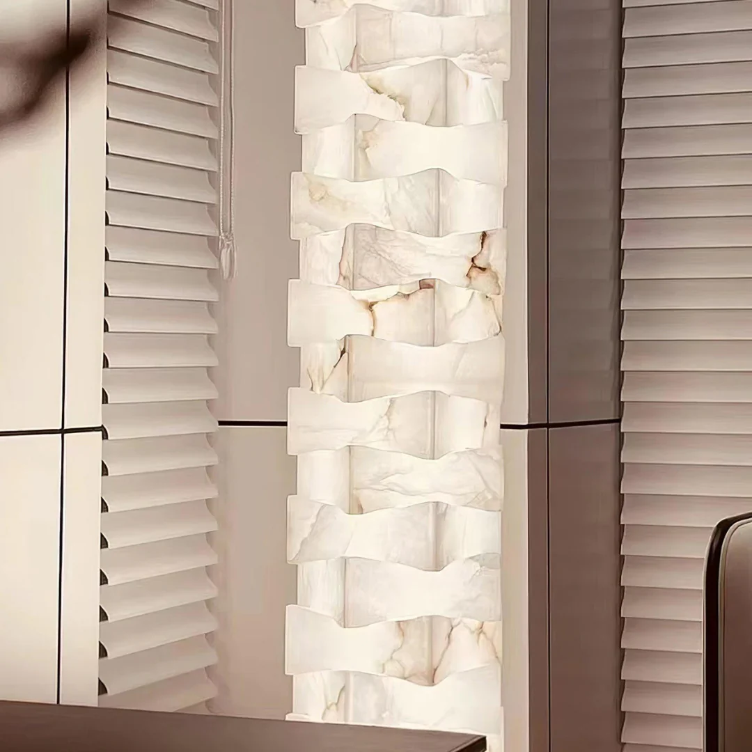Stacked Alabaster Squares Floor Lamp - Image 18