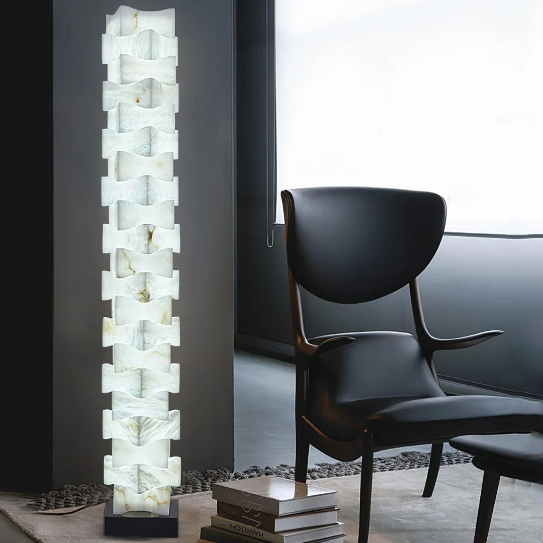 Stacked Alabaster Squares Floor Lamp - Image 21