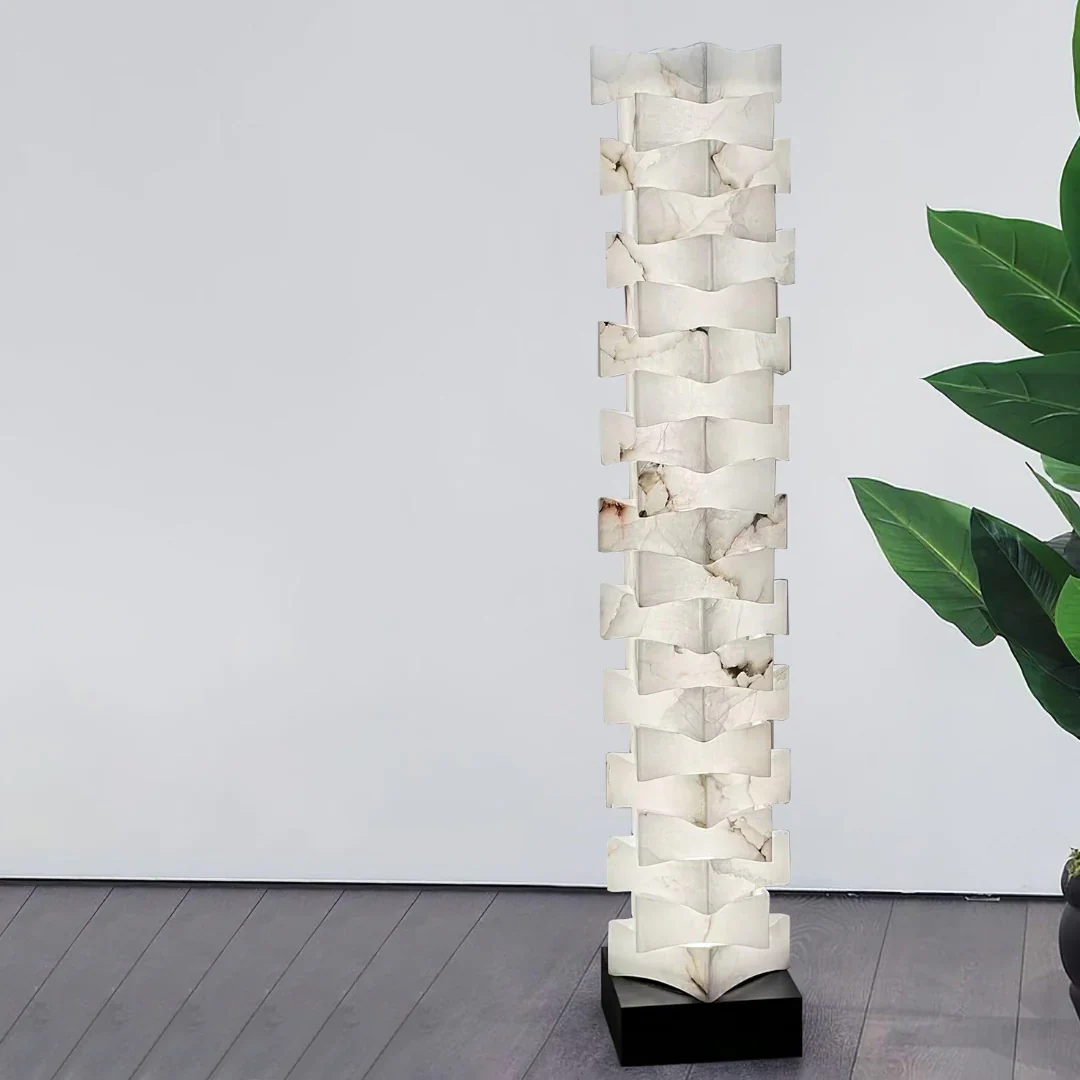 Stacked Alabaster Squares Floor Lamp - Image 22
