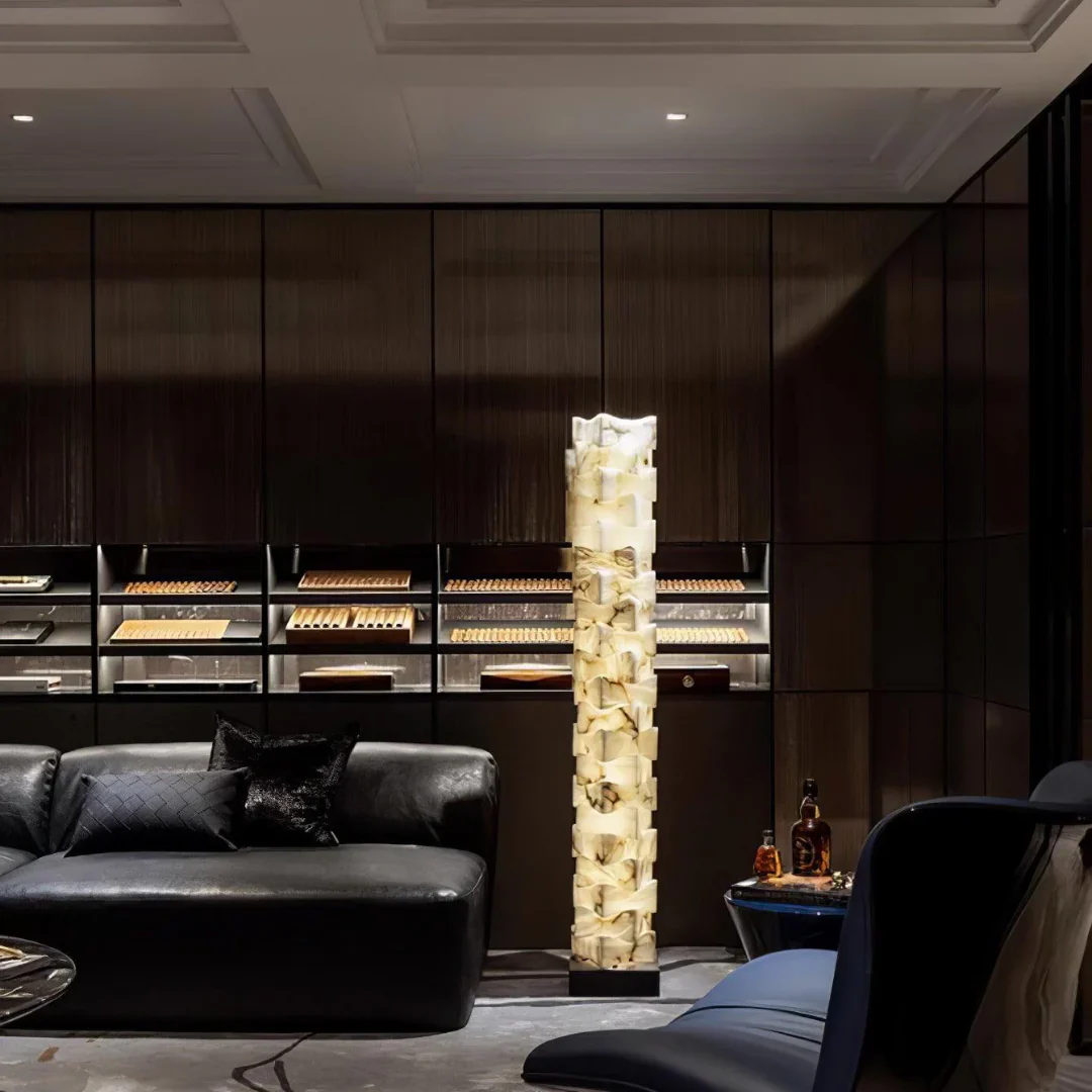 Stacked Alabaster Squares Floor Lamp - Image 25