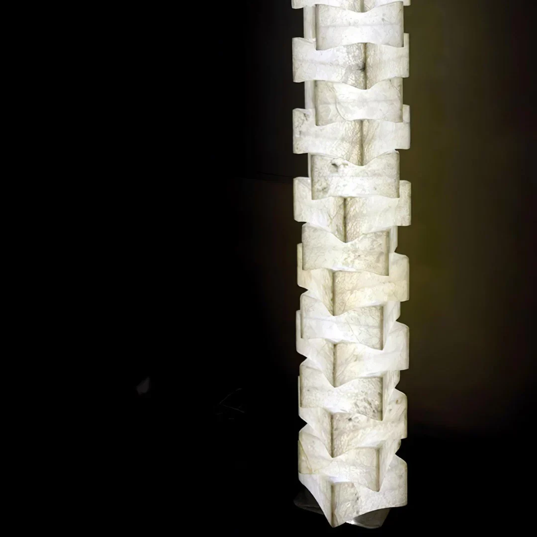Stacked Alabaster Squares Floor Lamp - Image 26