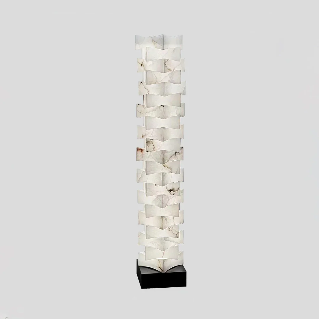 Stacked Alabaster Squares Floor Lamp - Image 27
