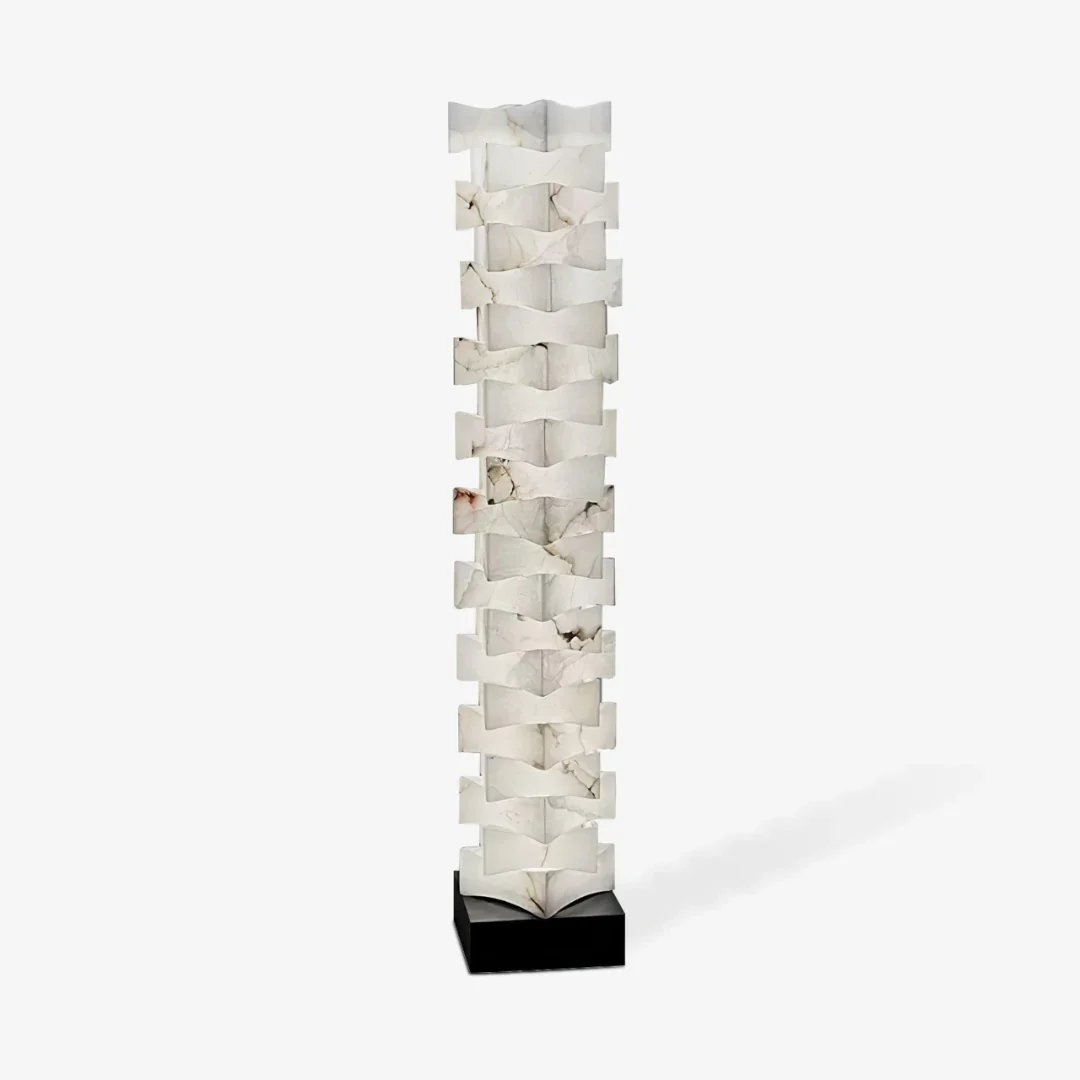 Stacked Alabaster Squares Floor Lamp - Image 28
