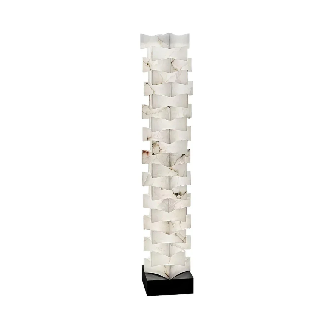 Stacked Alabaster Squares Floor Lamp - Image 29