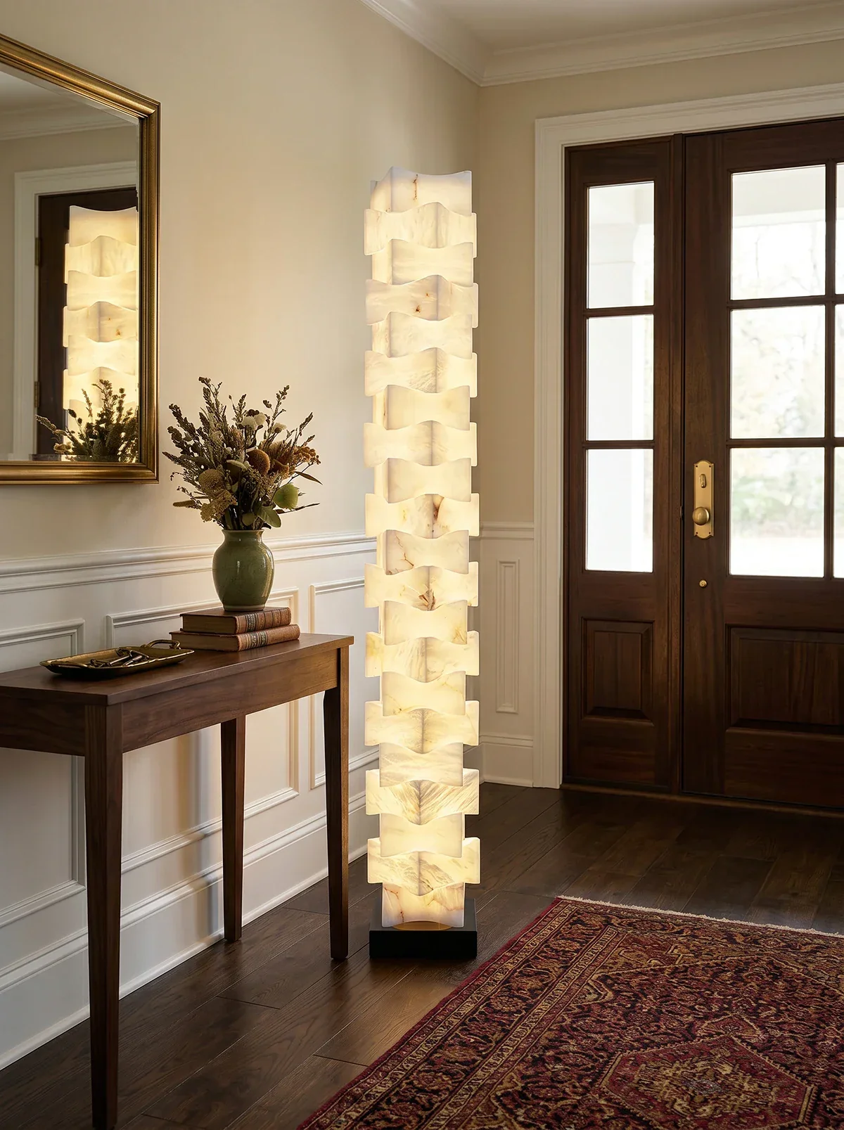 Stacked Alabaster Squares Floor Lamp - Image 3