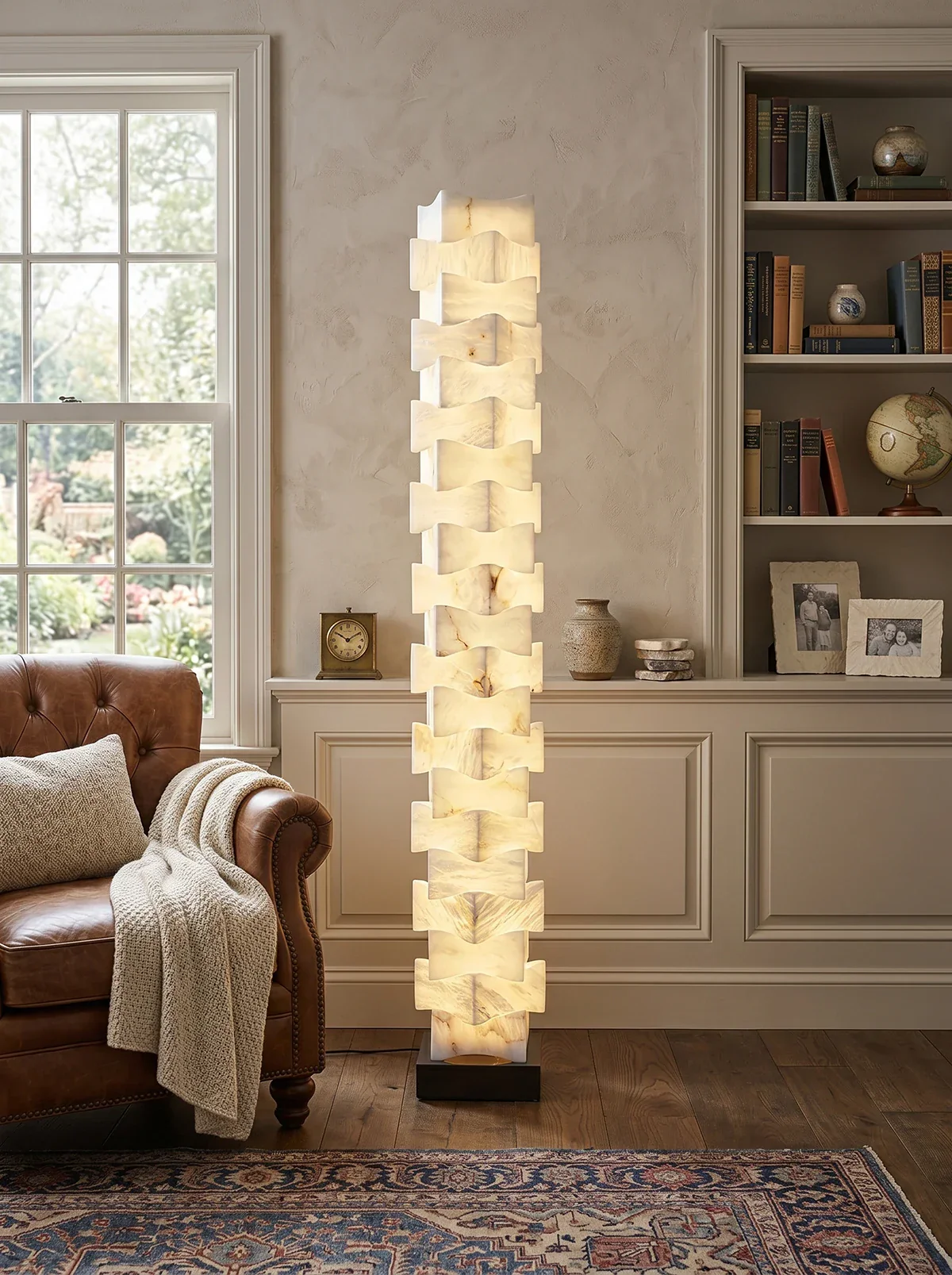 Stacked Alabaster Squares Floor Lamp - Image 5