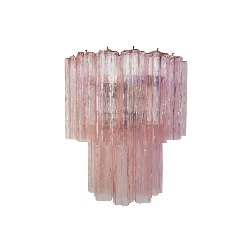Star Shaped Murano Pink Glass Wall Lamp - Image 25
