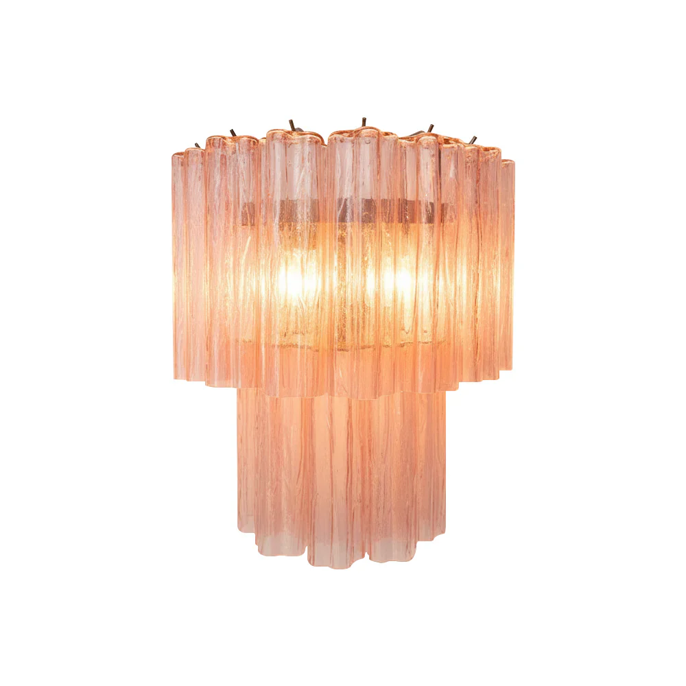 Star Shaped Murano Pink Glass Wall Lamp - Image 26