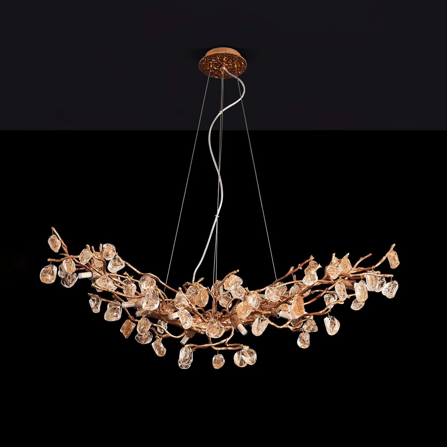Stone Crystal Brass Chandelier - Image 19