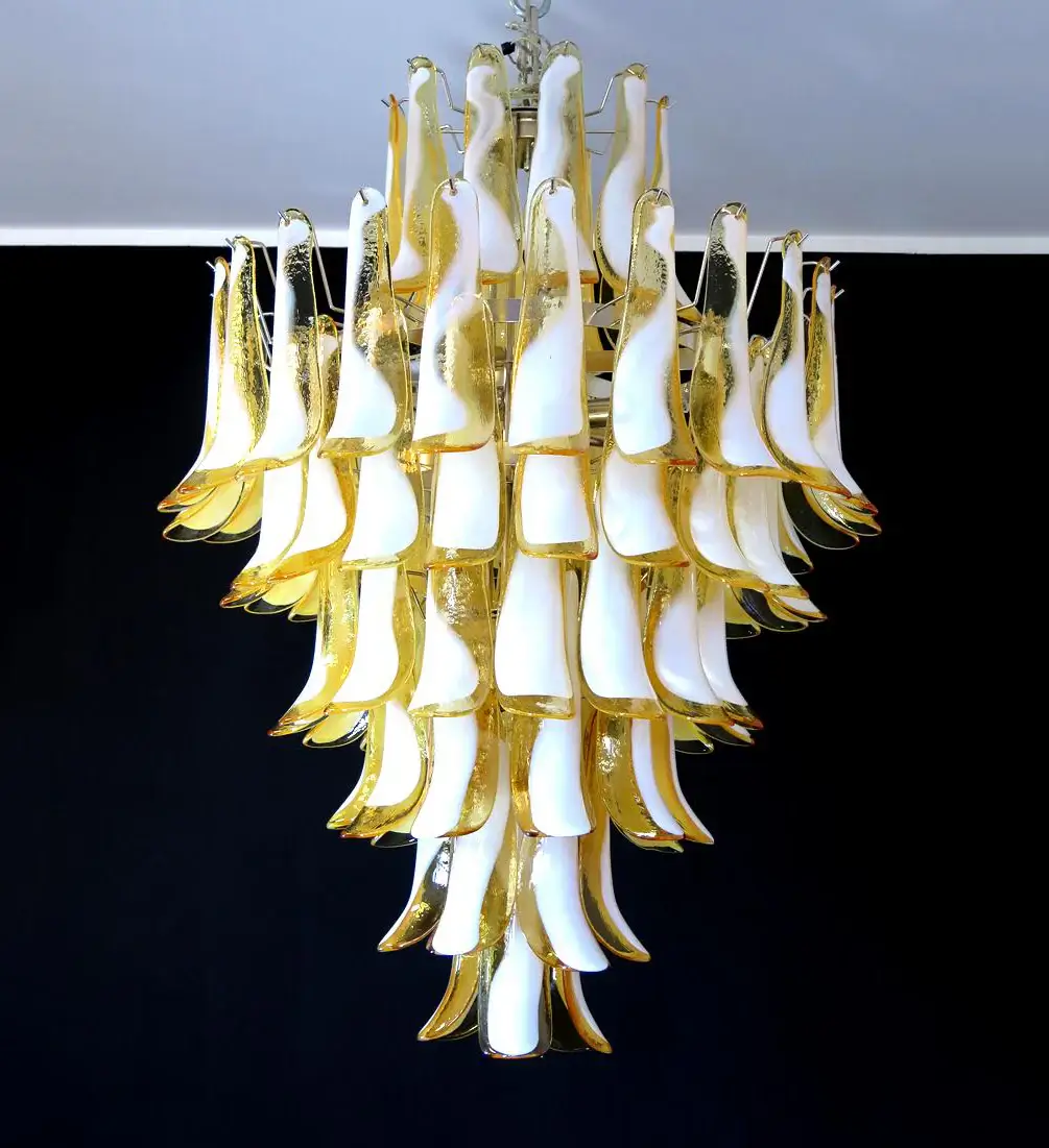 Stunning Murano Caramel Glass Petals Chandelier - Image 10