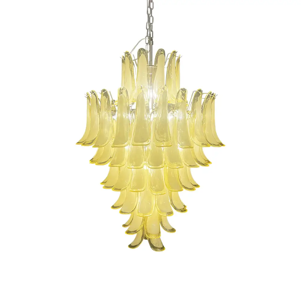 Stunning Murano Caramel Glass Petals Chandelier - Image 20
