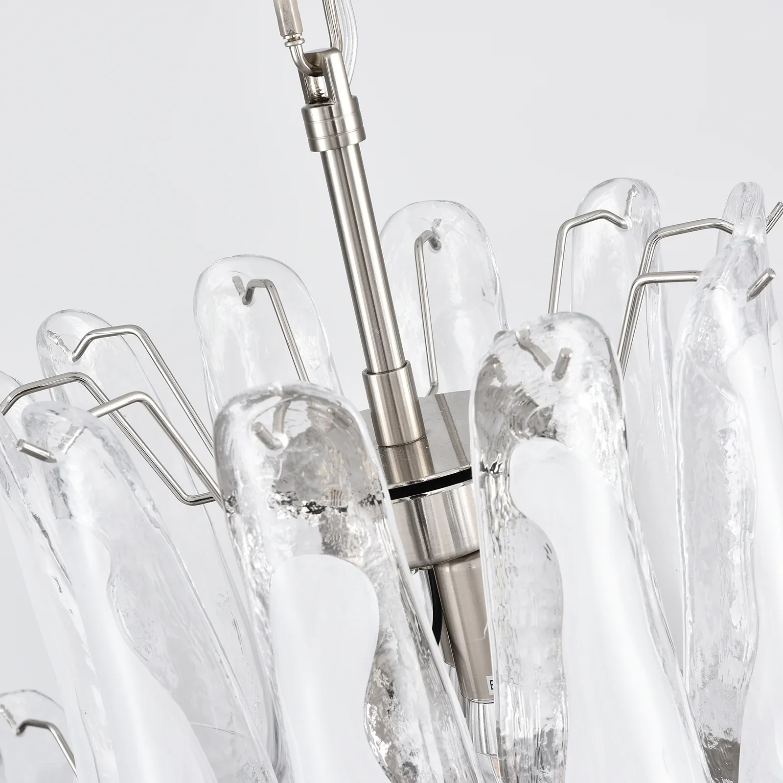 Stunning Murano White Glass Petals Chandelier - Image 17