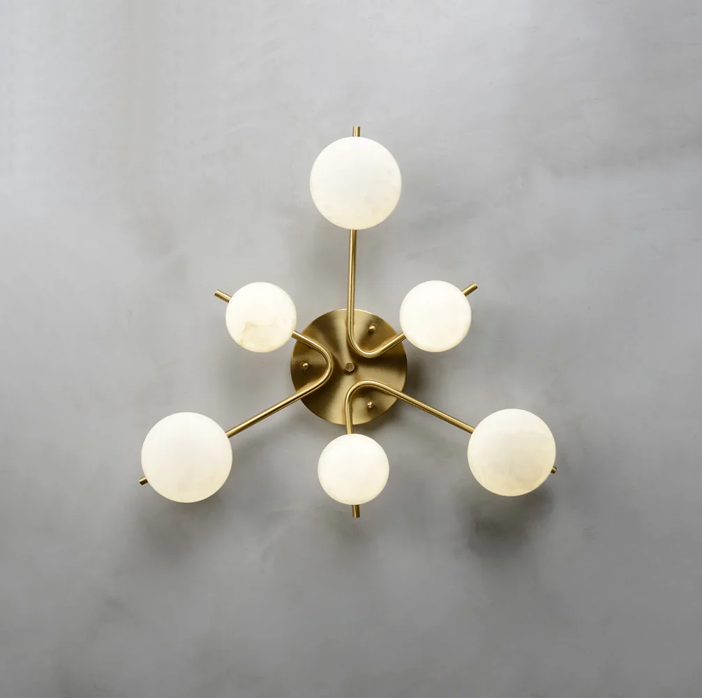 Stylish 6 Heads Alabaster Ceiling Light - Image 10