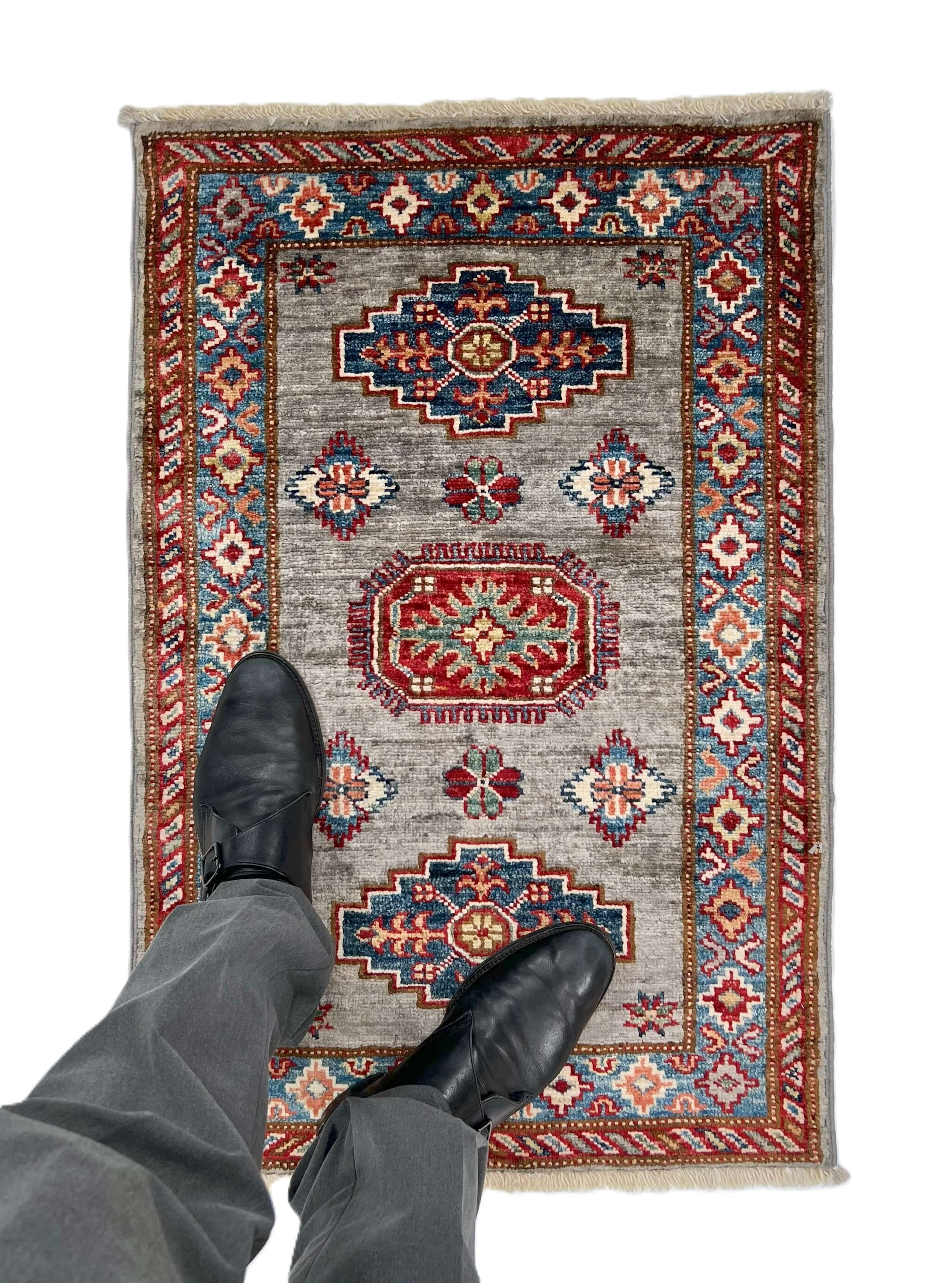 Super Kazak (1'11"x2'11") steel gray/blue - Image 6