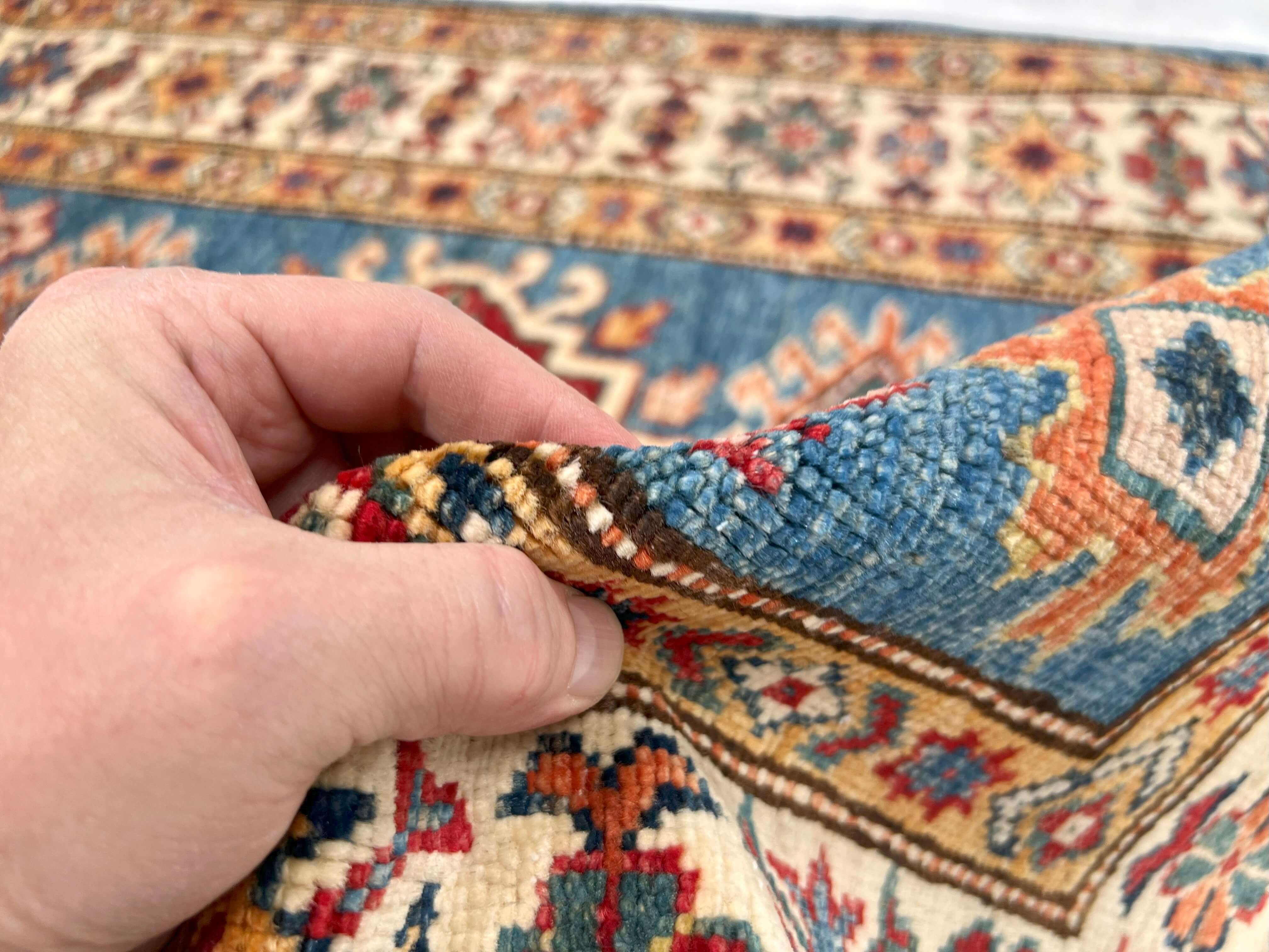 Super Kazak (2'11"x4'00") denim blue/ivory - Image 4