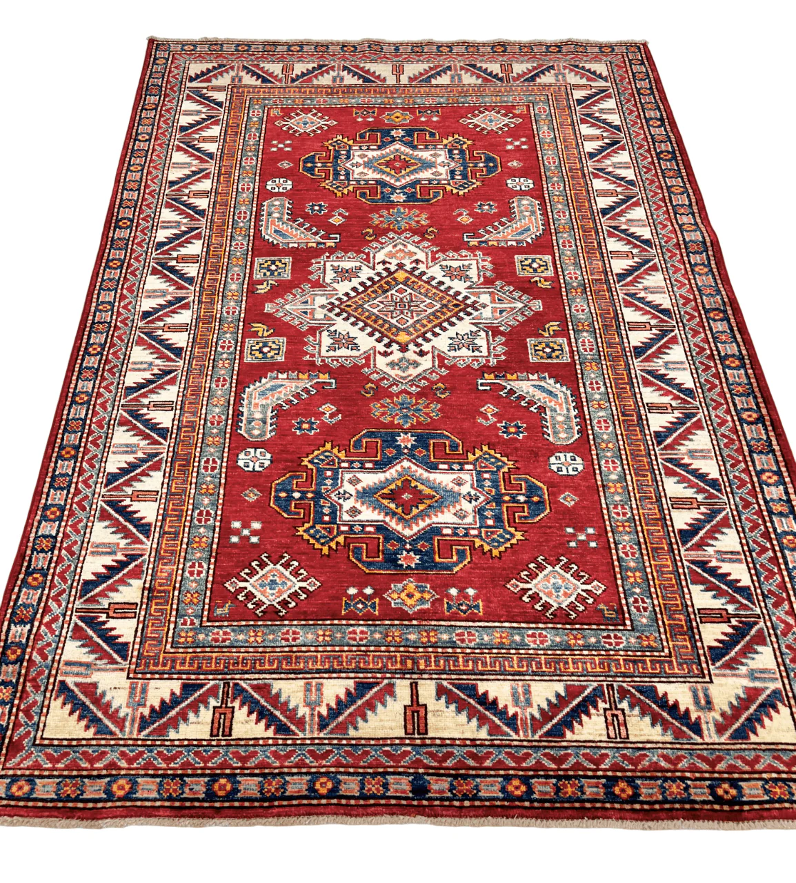 Super Kazak 4'00"x5'11" red/ivo - Image 8