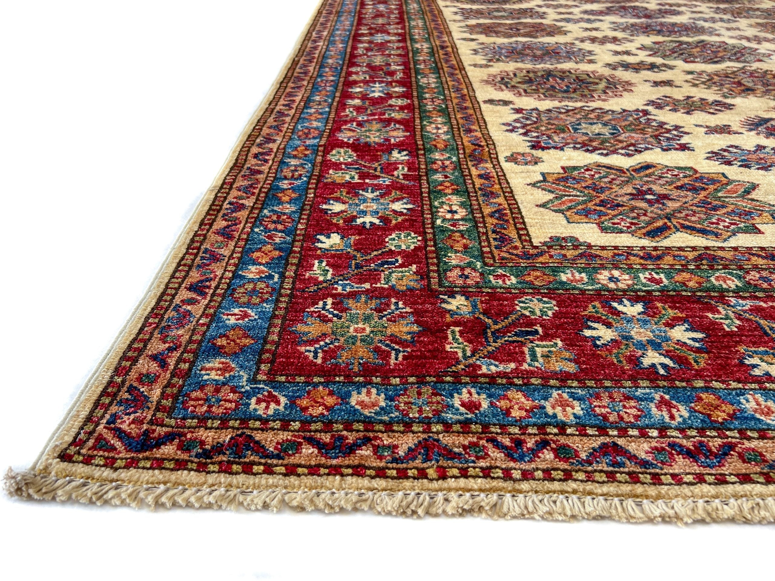 Super Kazak (5'07"x7'09") ivory/red - Image 3