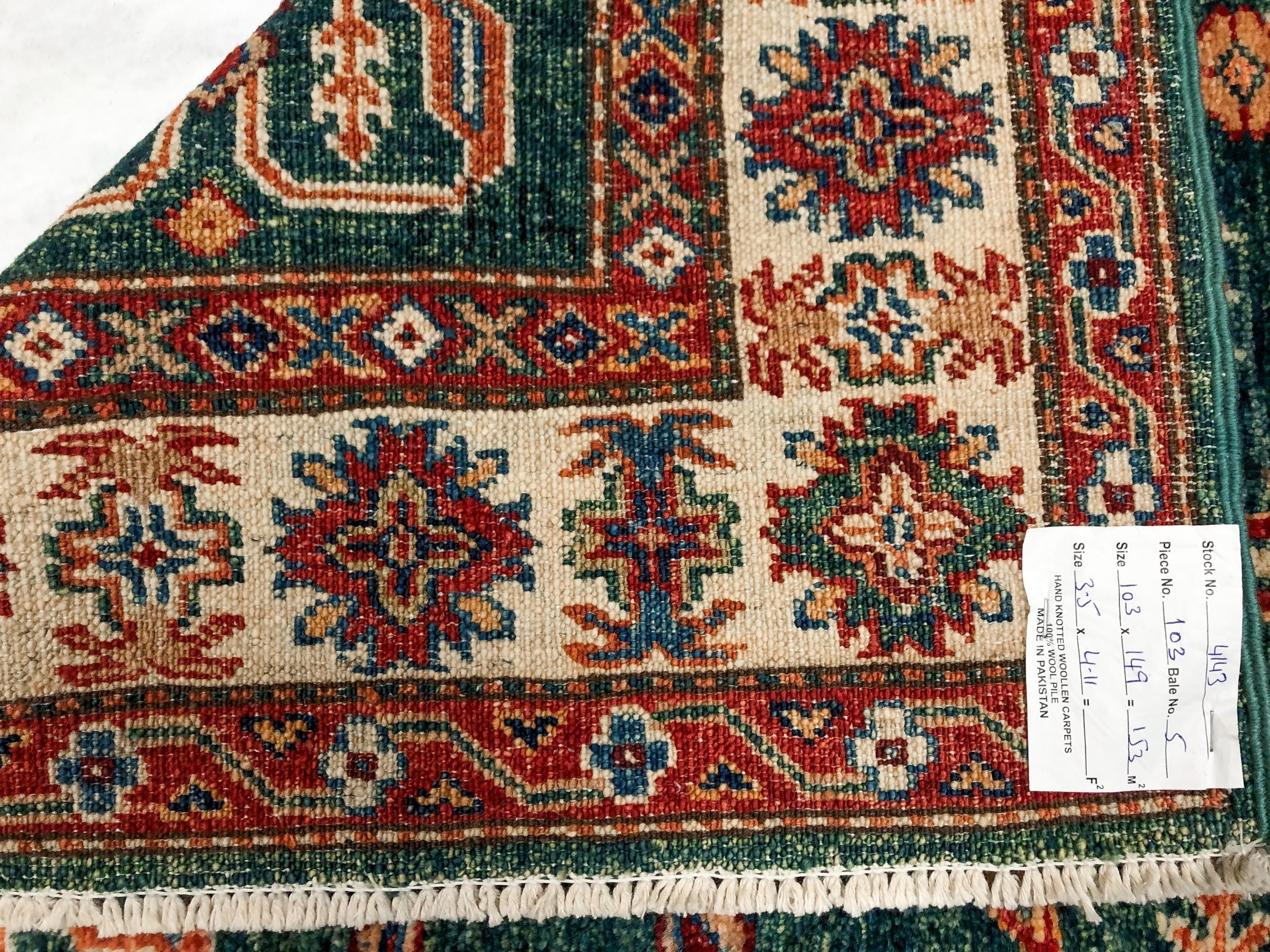 Super Kazak grn/ivory 3x5 - Image 8
