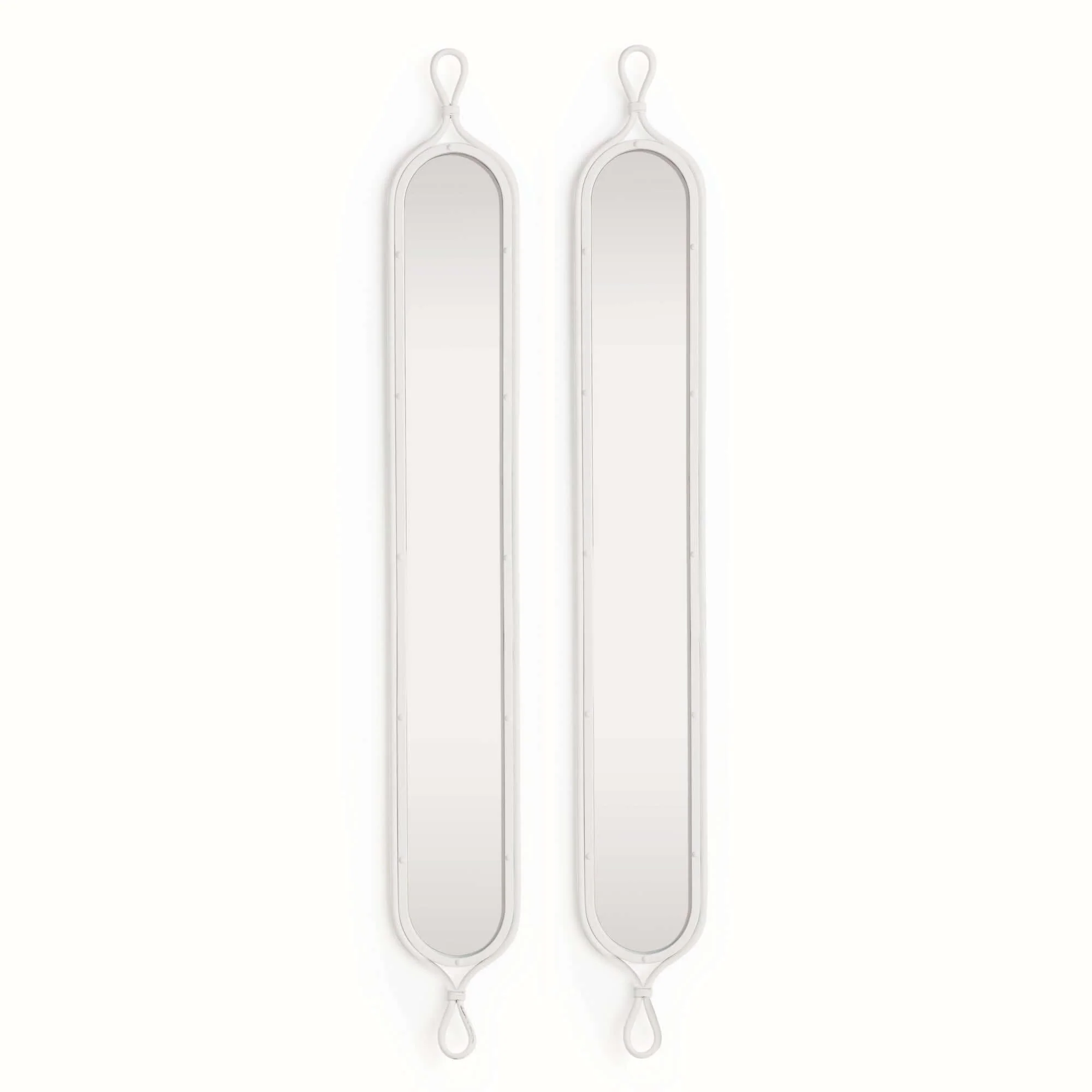 Tall White Mirrors with Vintage French Design (Set of 2) - Image 5