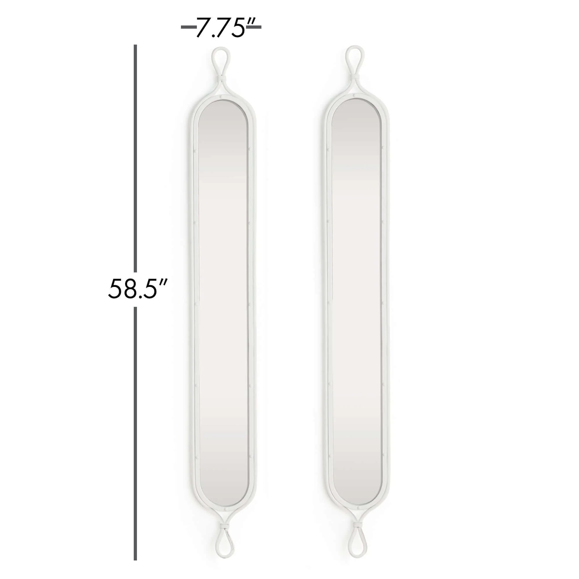 Tall White Mirrors with Vintage French Design (Set of 2) - Image 6