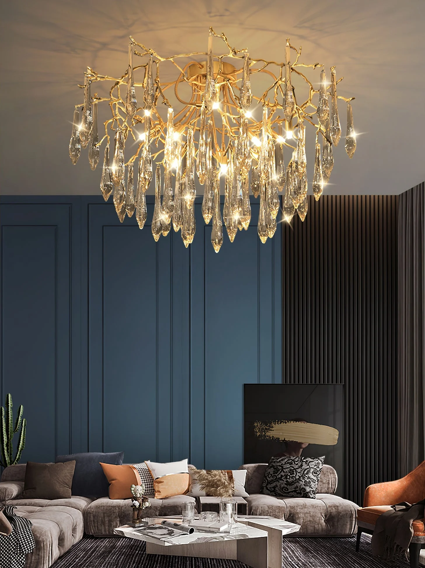 Teardrop Round Crystal Ceiling Lamp - Image 13