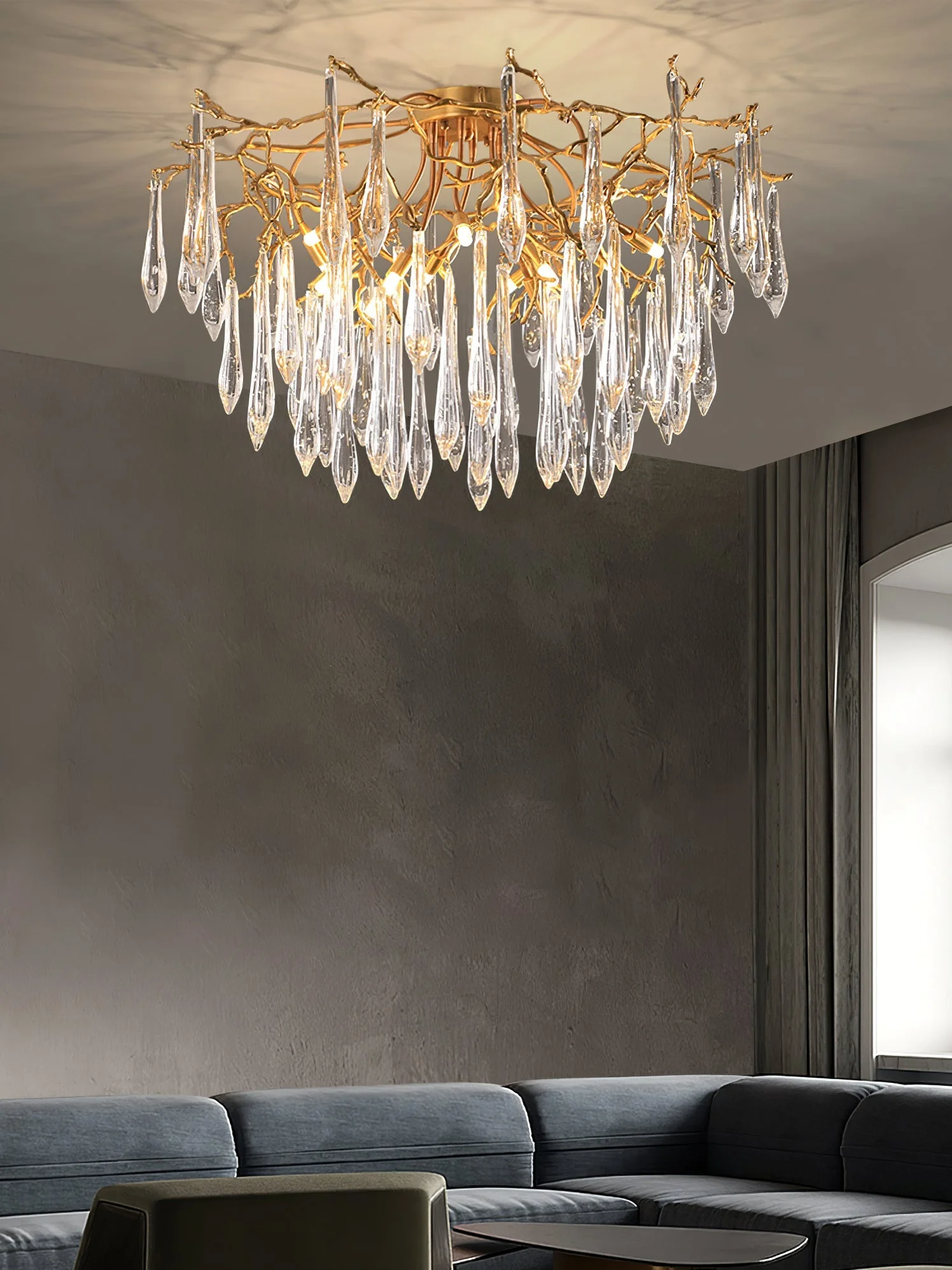 Teardrop Round Crystal Ceiling Lamp - Image 17