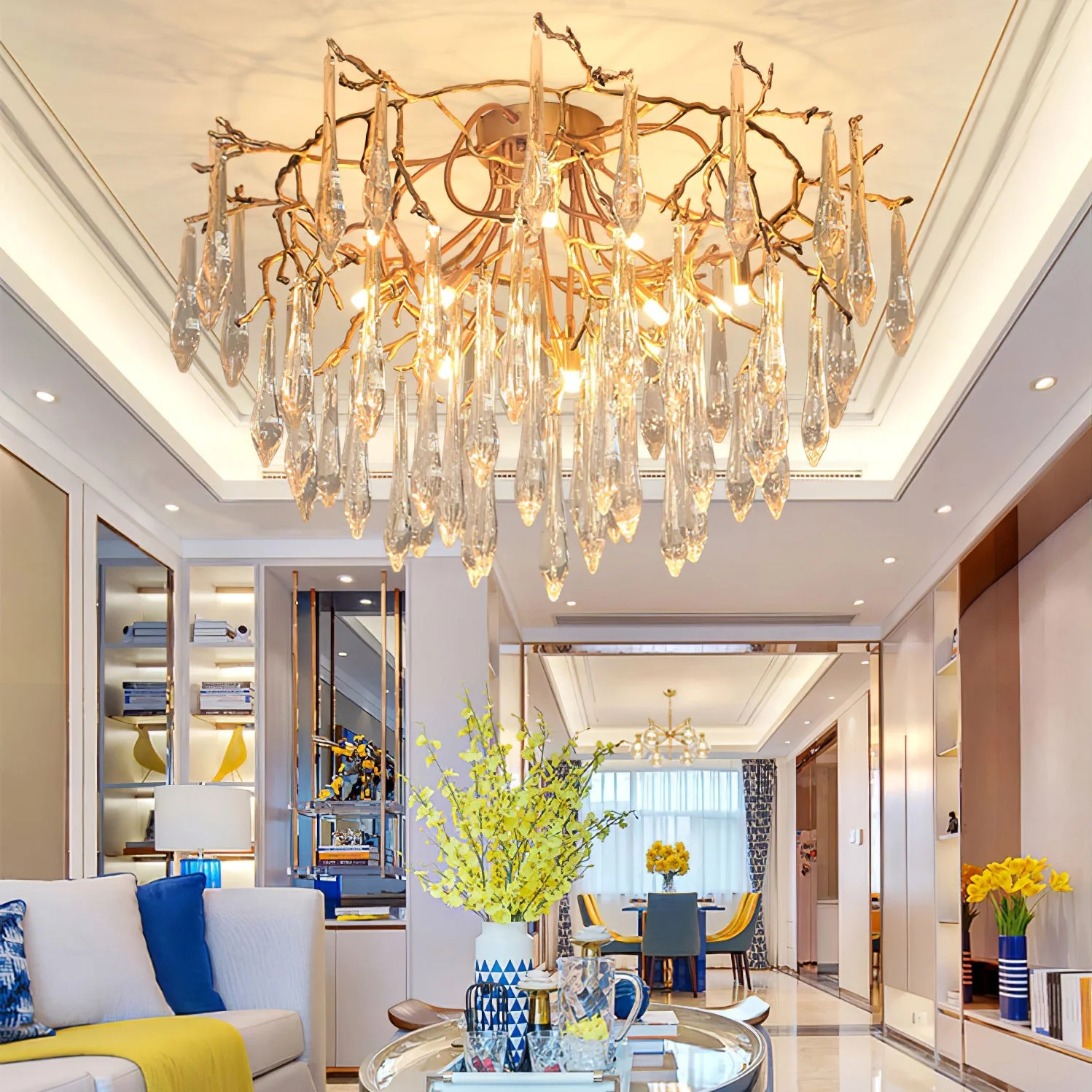 Teardrop Round Crystal Ceiling Lamp - Image 18