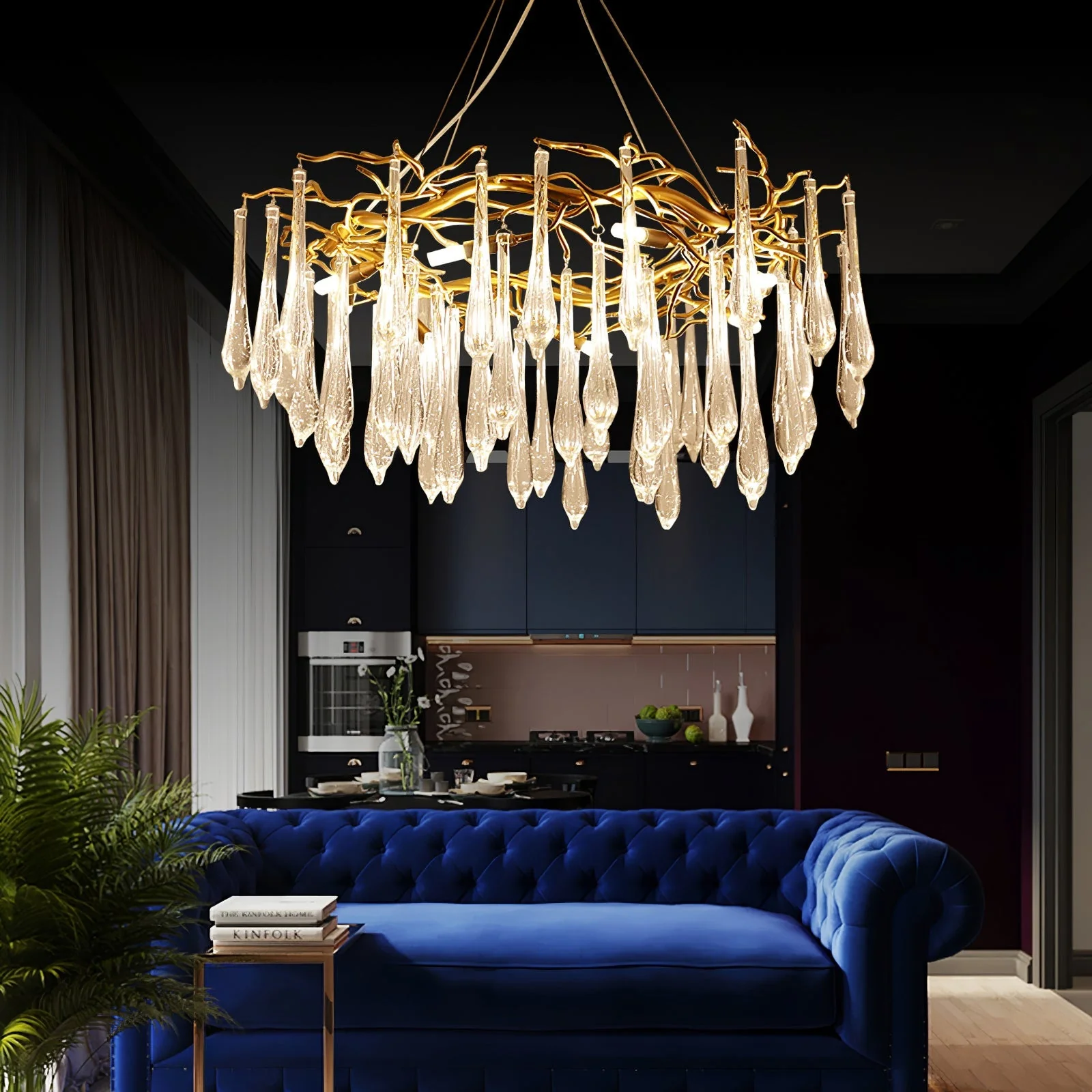 Teardrop Round Crystal Chandelier - Image 9