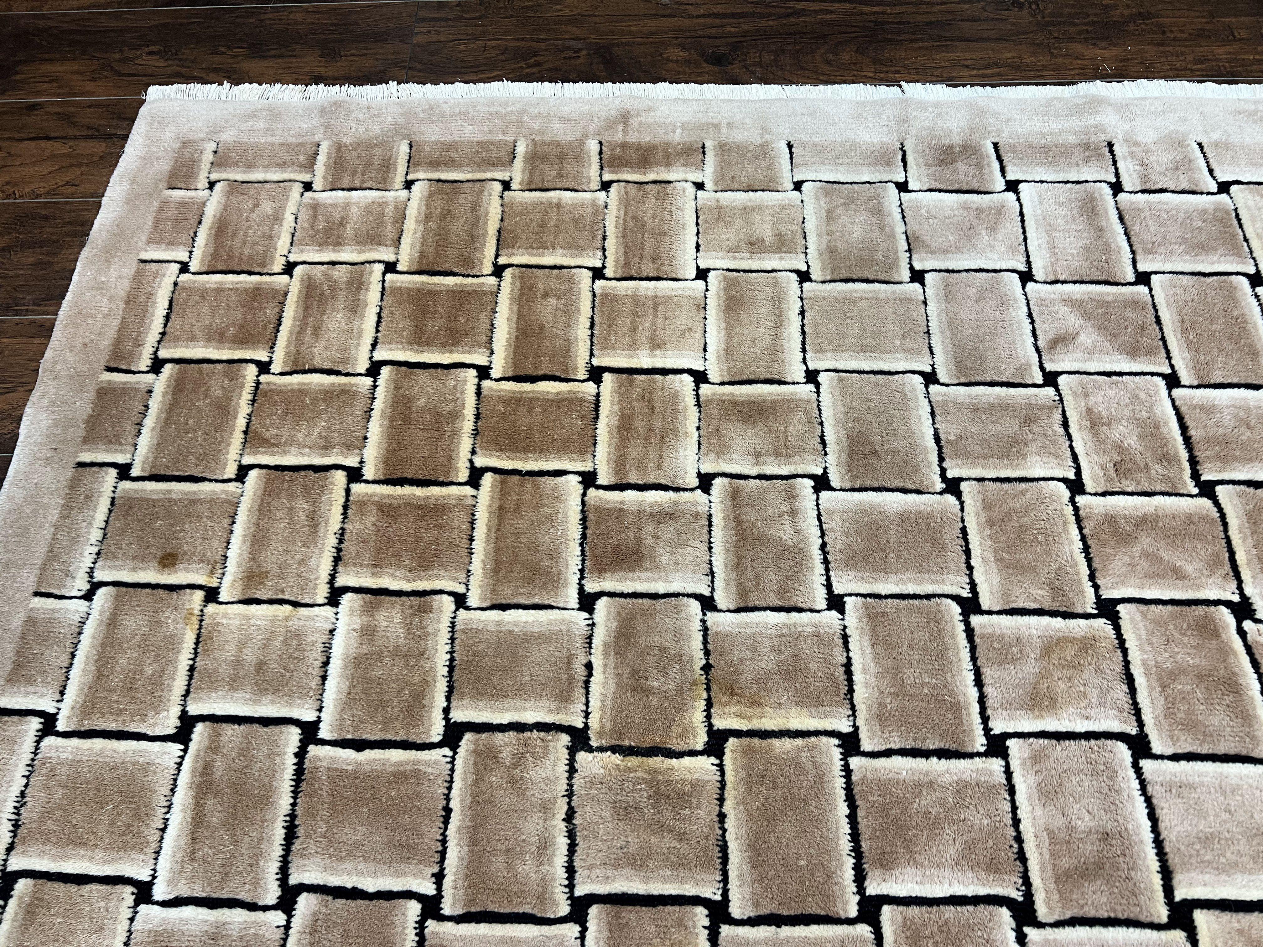 Tibetan Rug 9x12, Handmade, Wool, Modern Design - Image 6