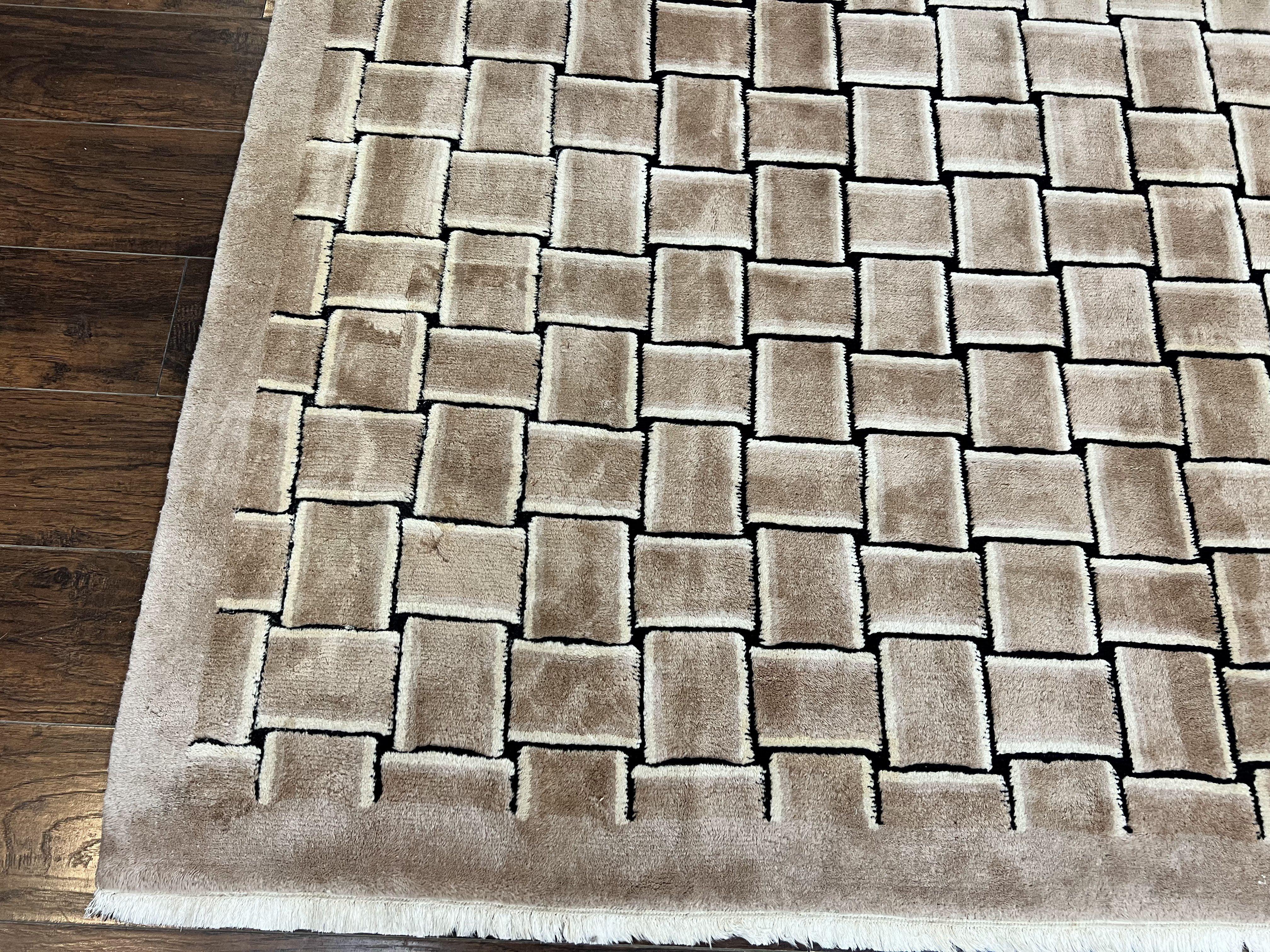 Tibetan Rug 9x12, Handmade, Wool, Modern Design - Image 8