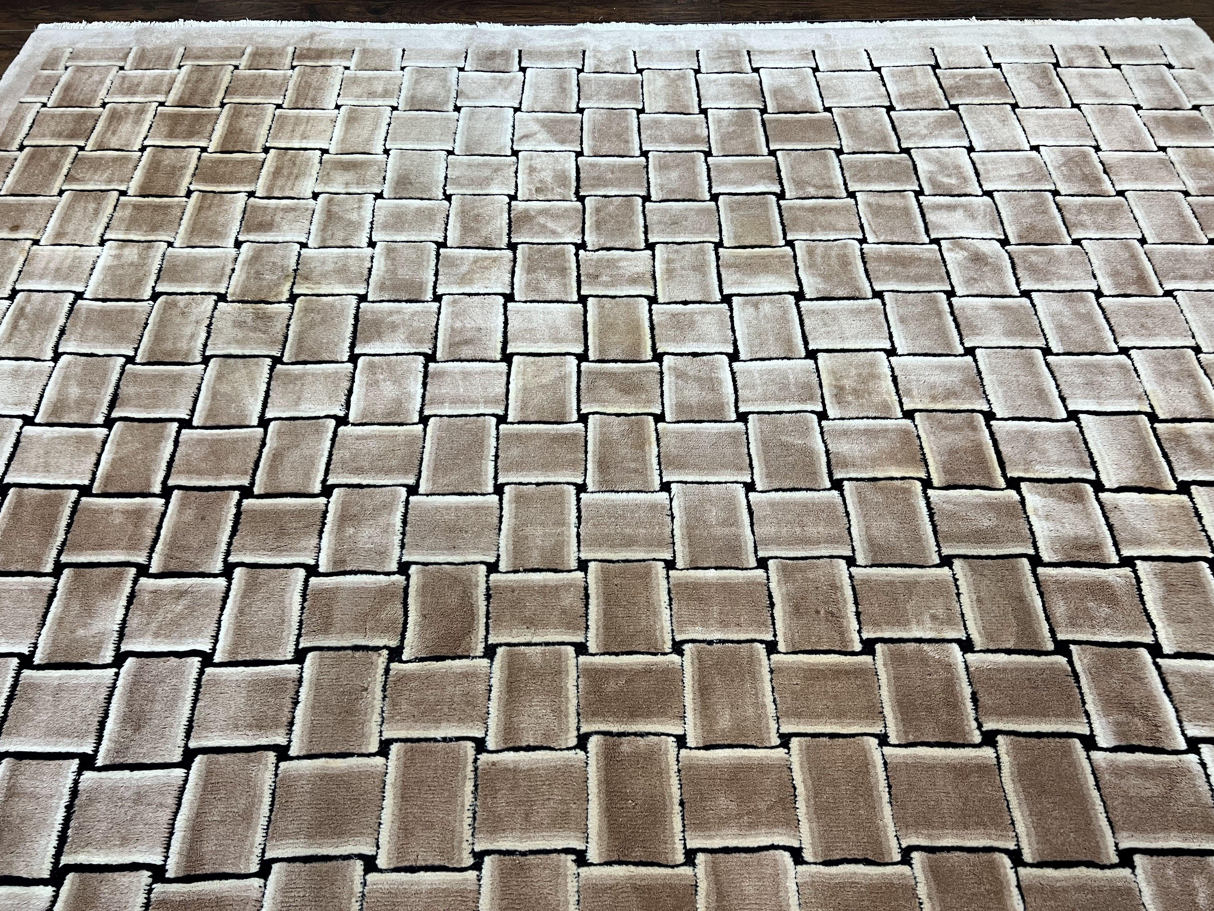 Tibetan Rug 9x12, Handmade, Wool, Modern Design - Image 9