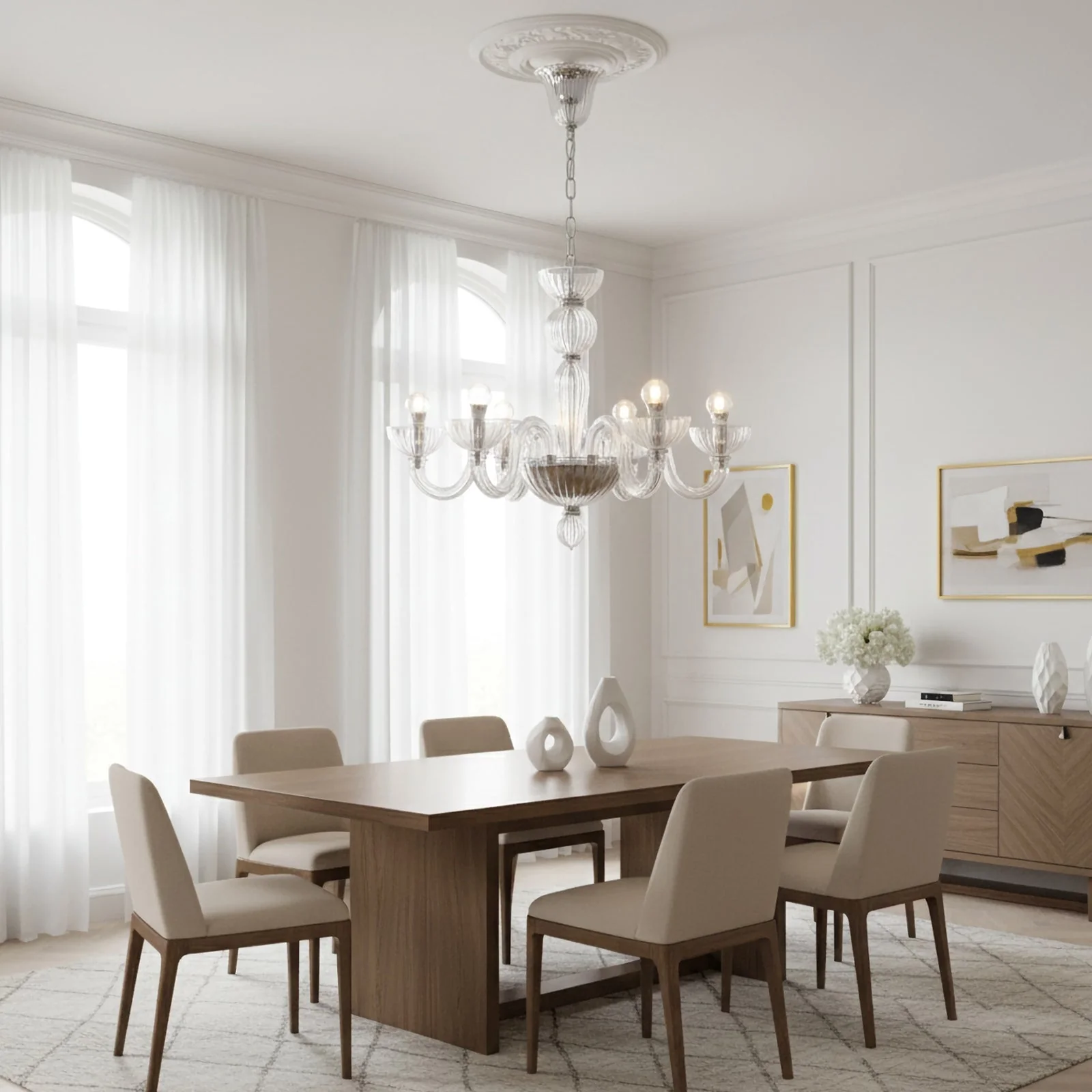 Transparent Ares Murano Glass Chandelier - Image 9
