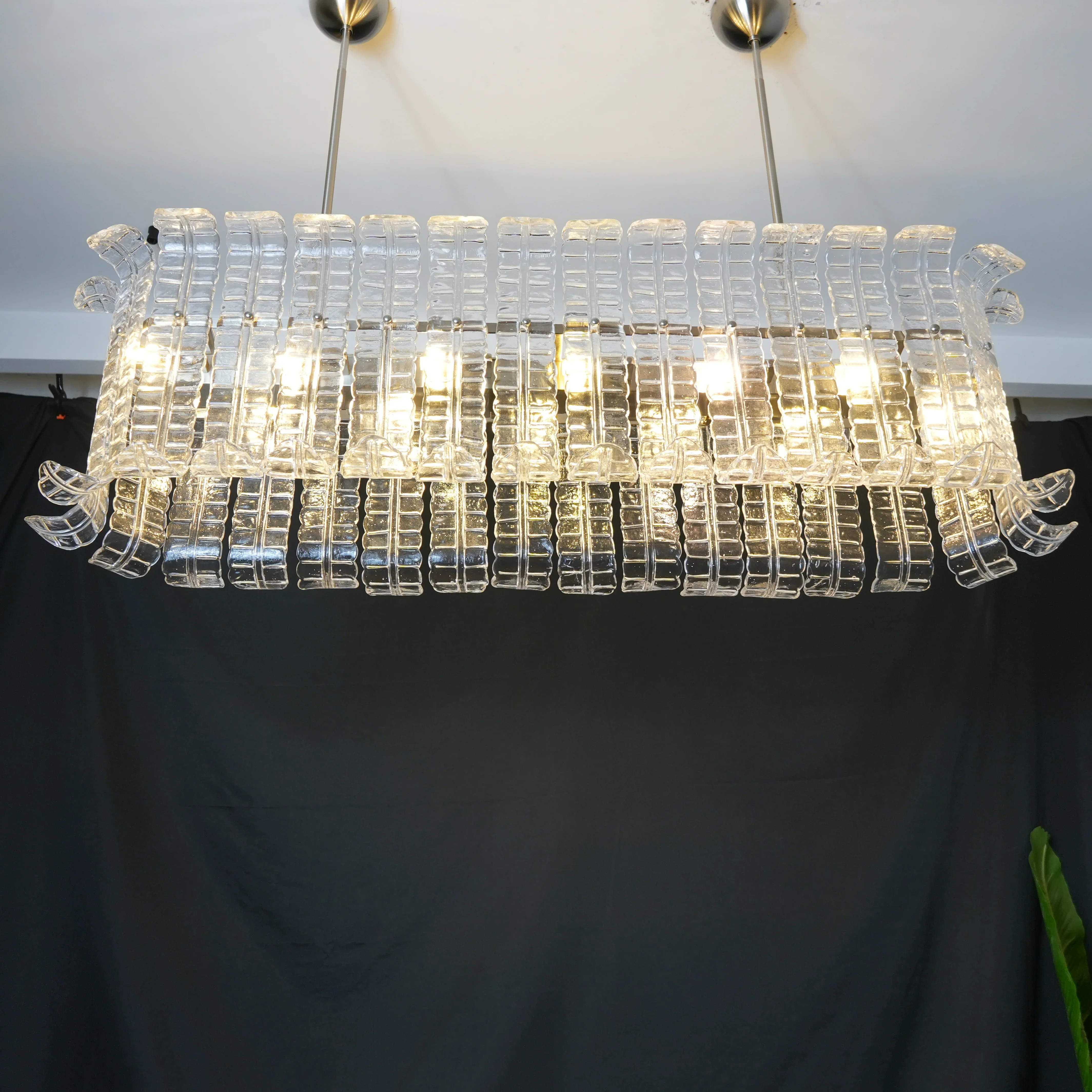 Transparent Murano Leaf Shaped Chandelier - Image 10