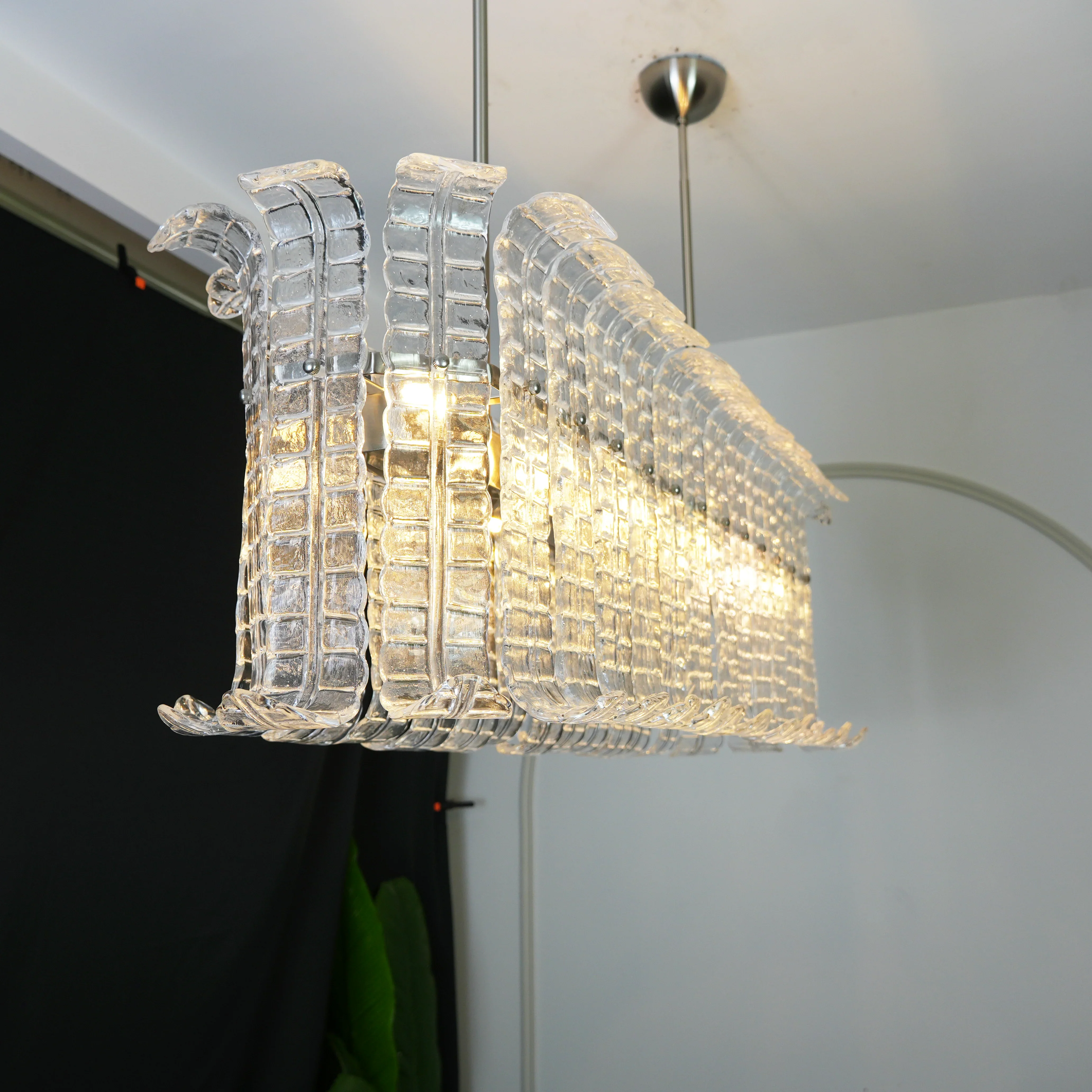 Transparent Murano Leaf Shaped Chandelier - Image 11
