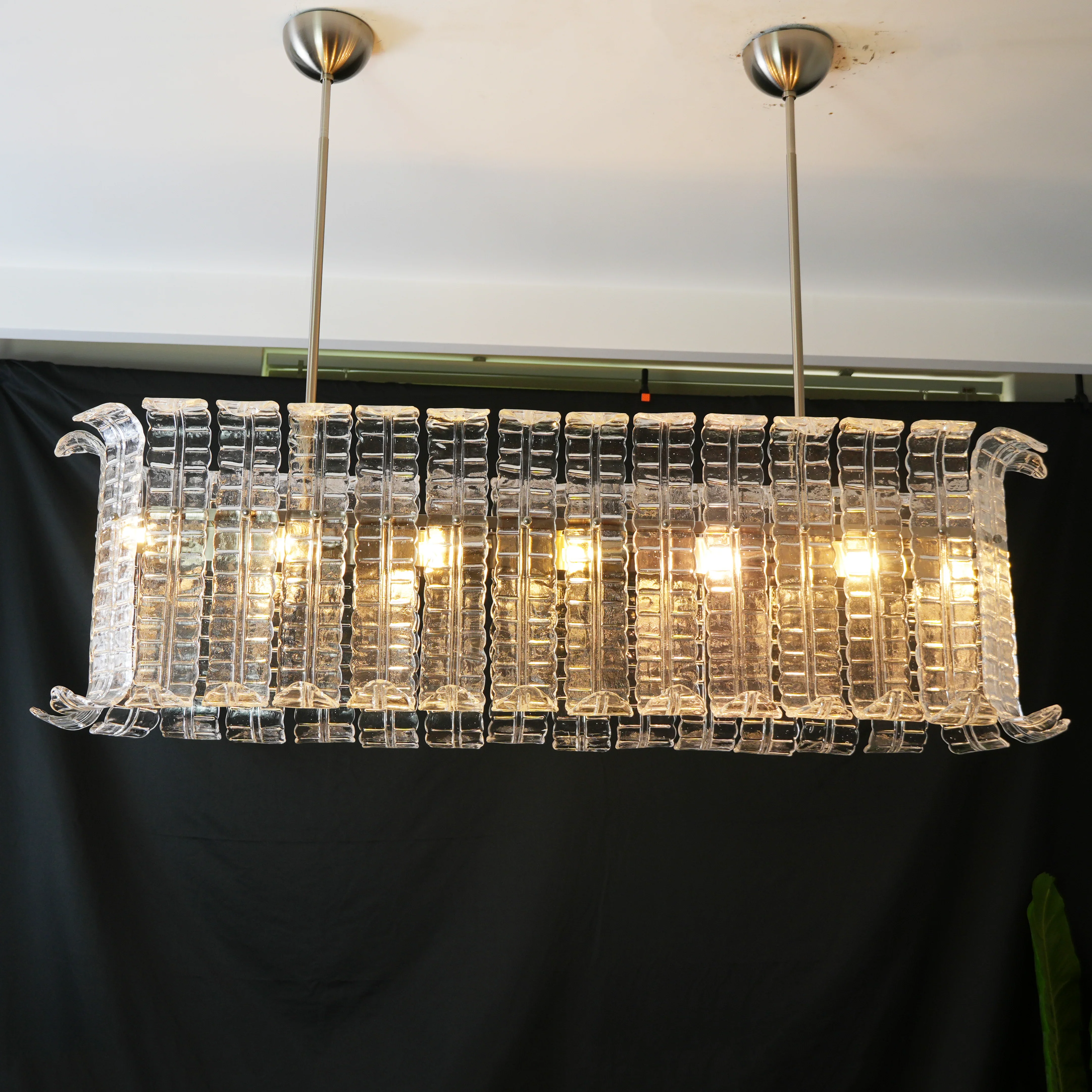 Transparent Murano Leaf Shaped Chandelier - Image 12
