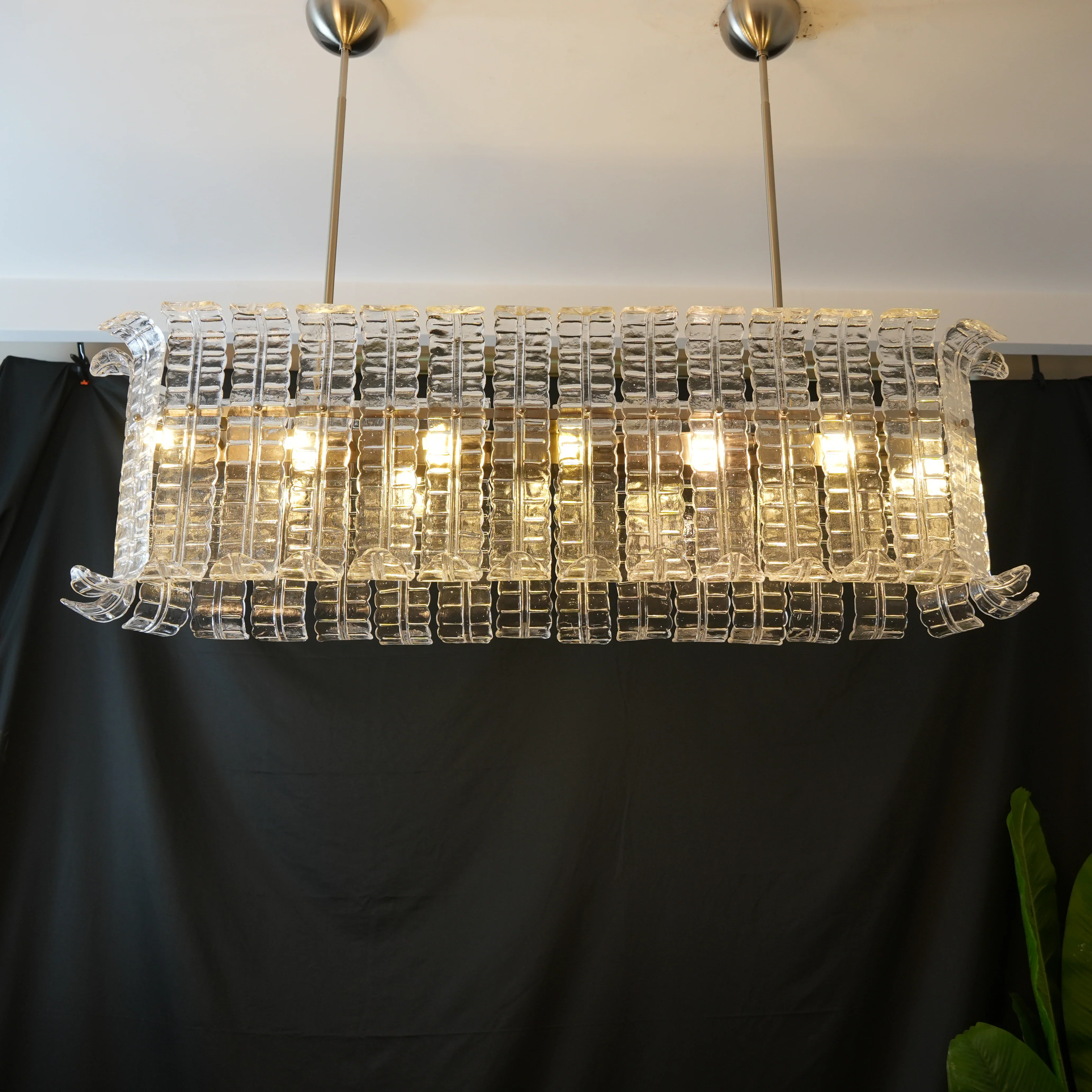Transparent Murano Leaf Shaped Chandelier - Image 8