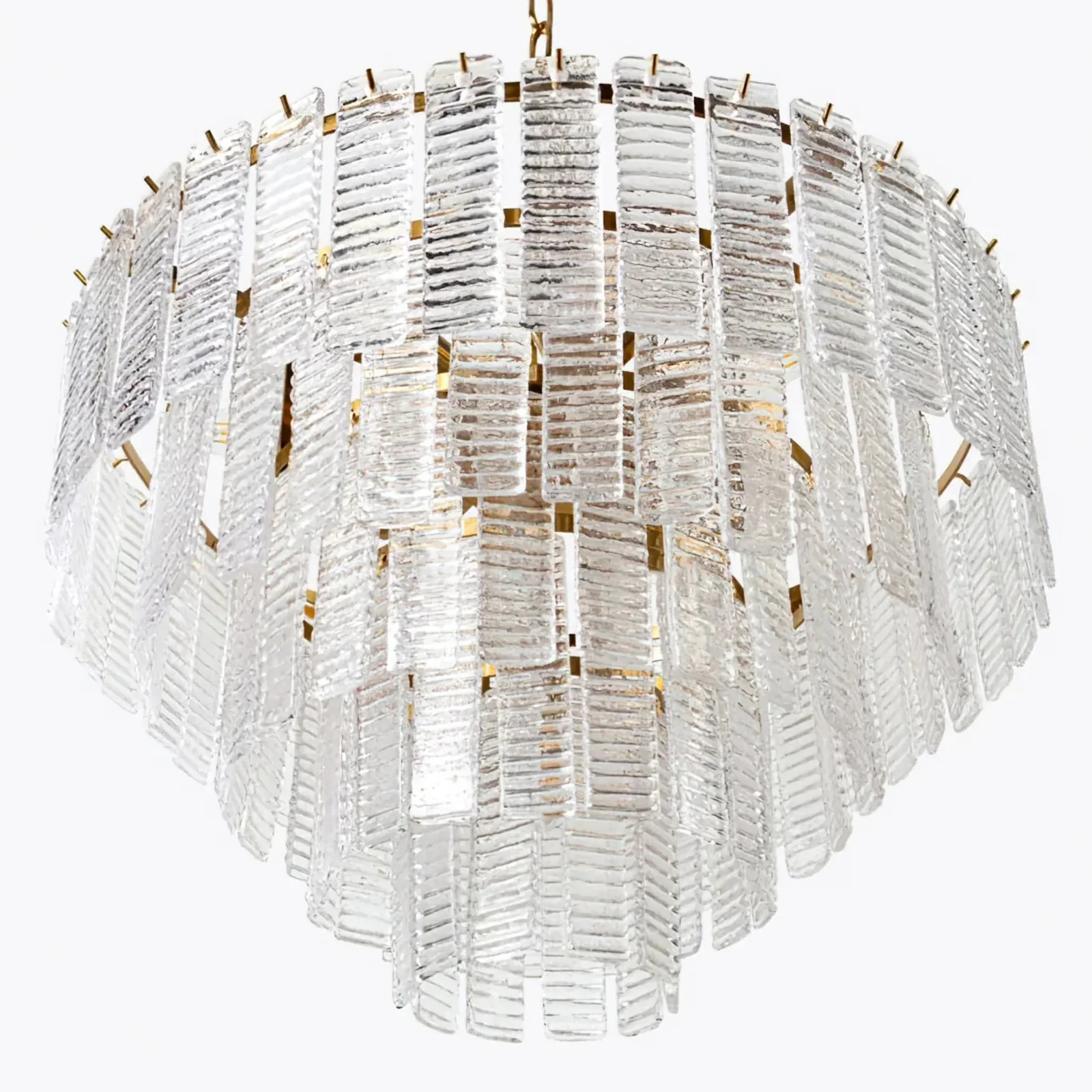 Transparent Ridged Glass Rectangle Chandelier - Image 5