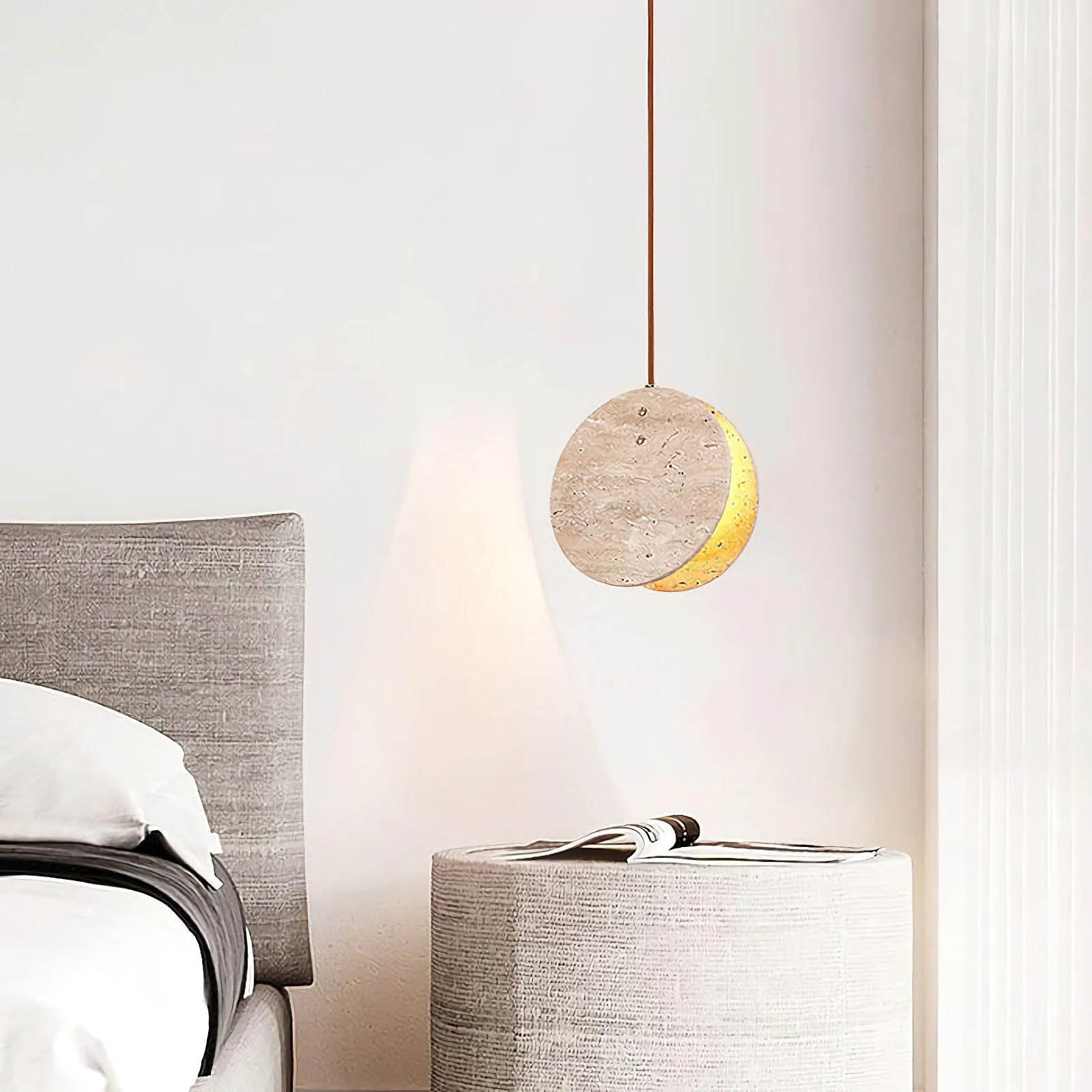 Travertine Disc Pendant Lamp - Image 6