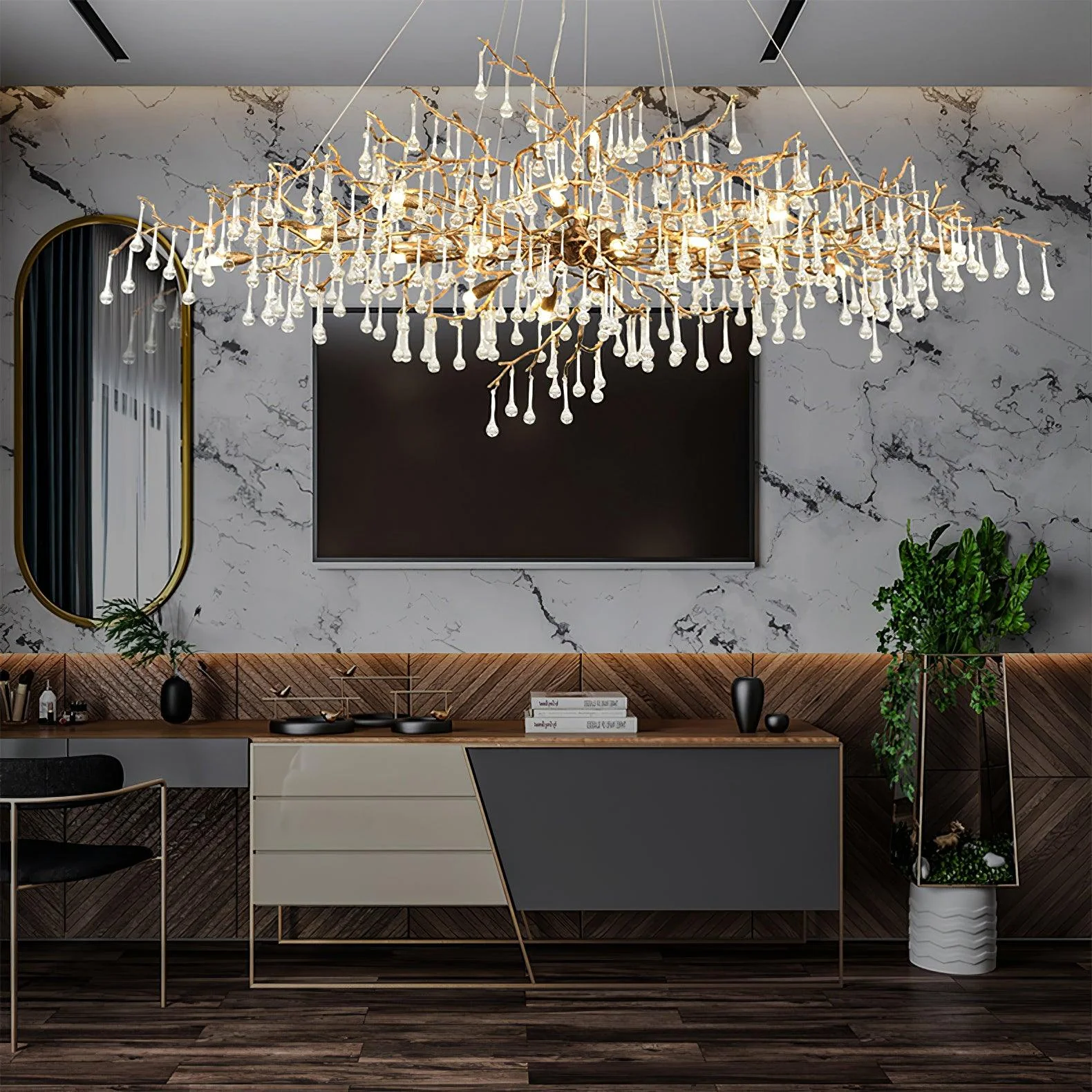 Tree Branch Bijou Crystal Drop Chandelier - Image 14