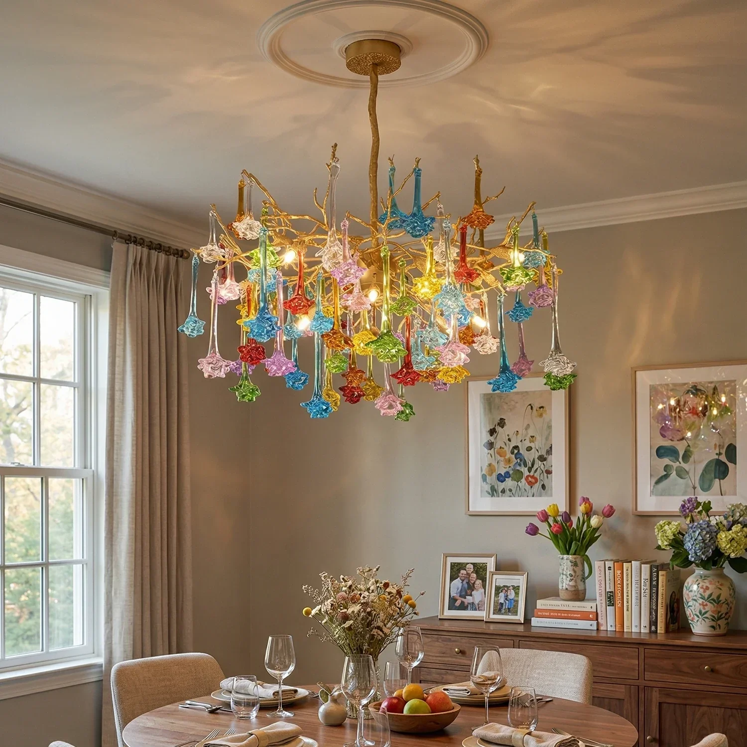Tree Branch Glass Color Chandelier - Image 2