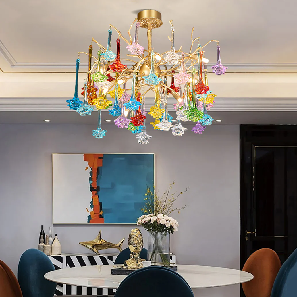 Tree Branch Glass Color Chandelier - Image 4