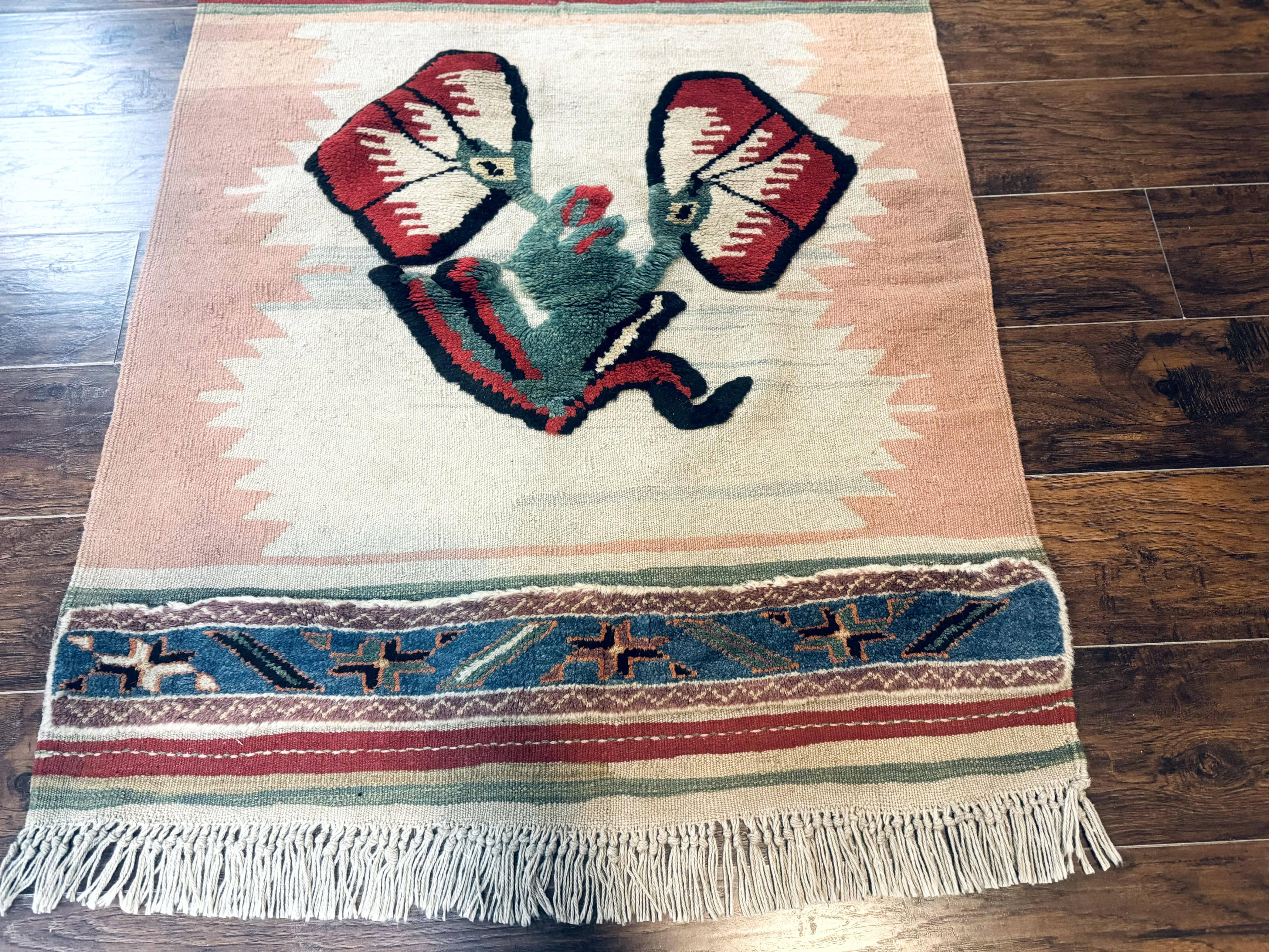 Turkish Kilim Rug 2.5 x 4.7, Flatweave Bohemian Blanket Rug, Wall Hanging Tapestry Rug - Image 5